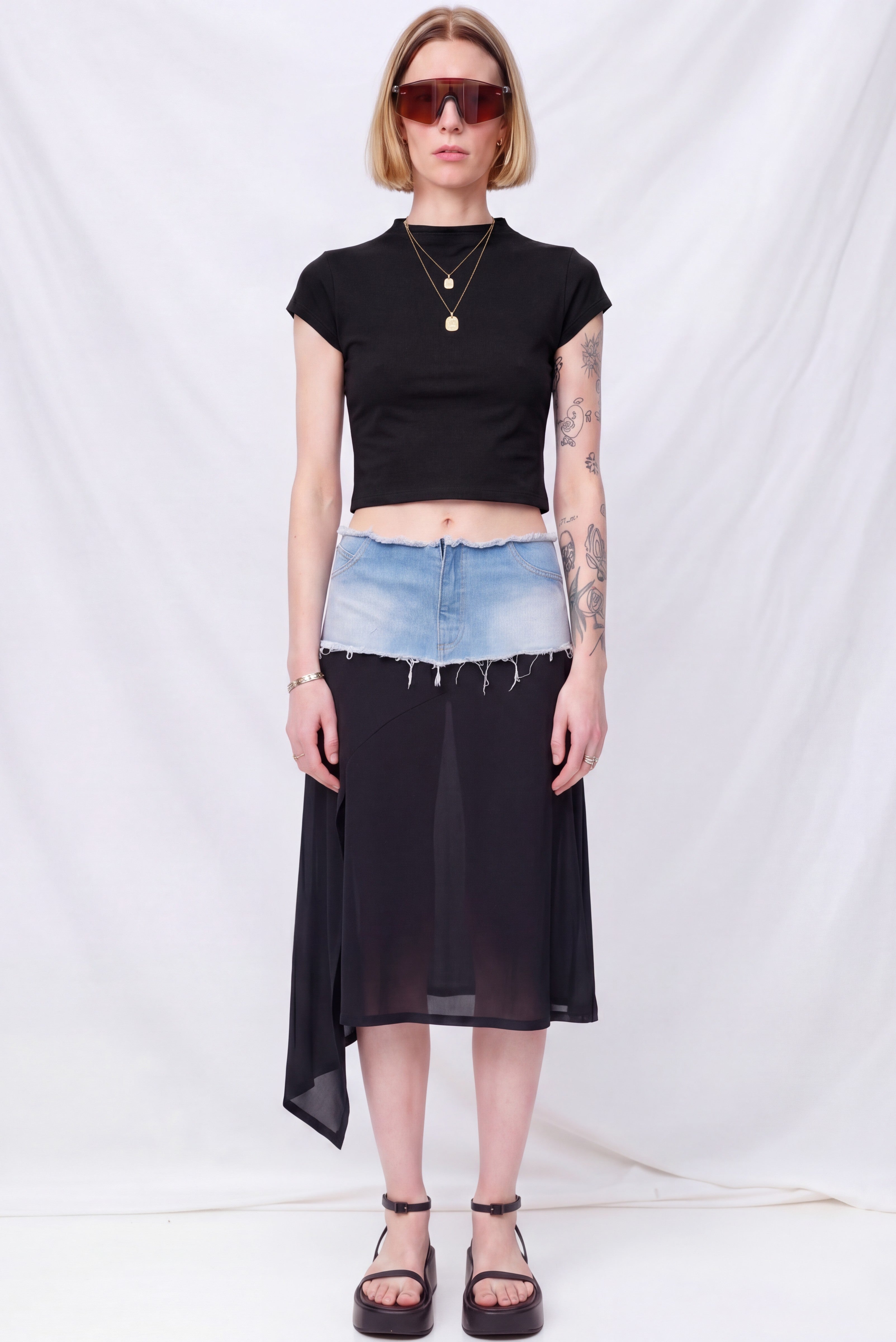 Denim Punchline Skirt