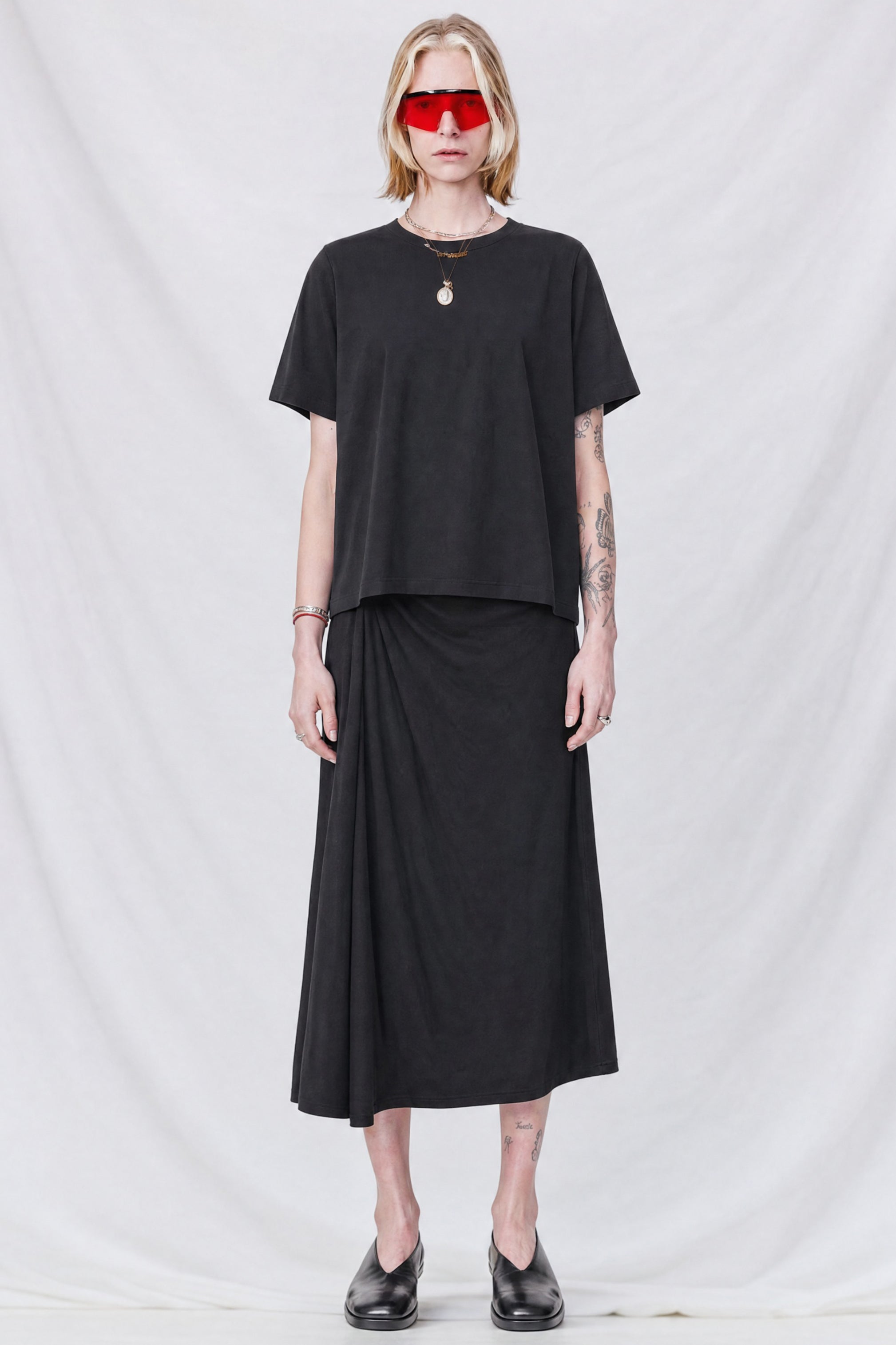 Black Taslan Knot Skirt