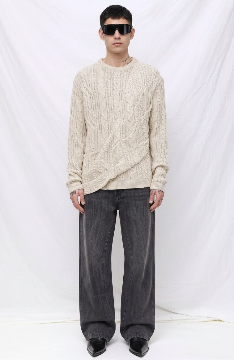 Ivory Braided Claridad Sweater