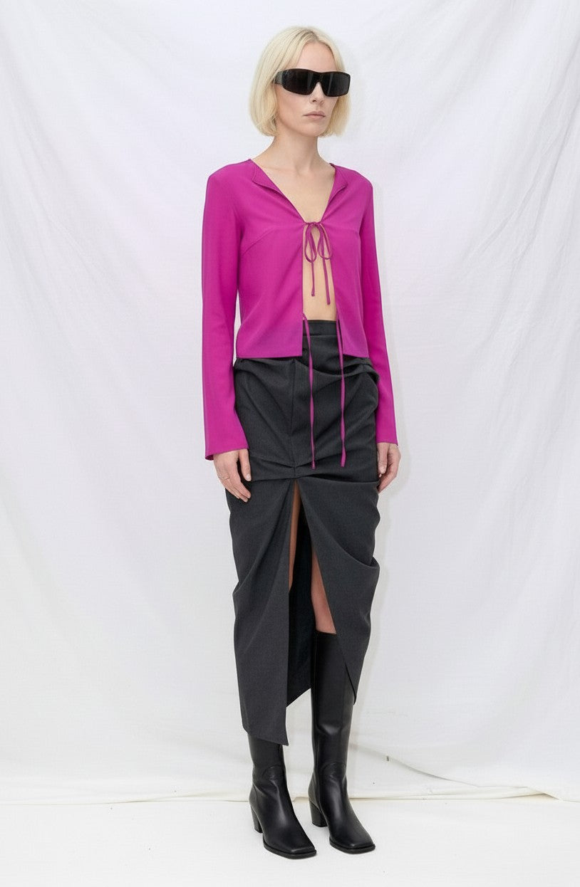 Fuchsia Silk Blouse
