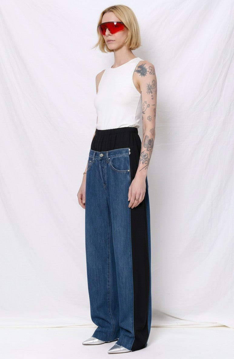 Dark Denim/Black Low Denim Pants