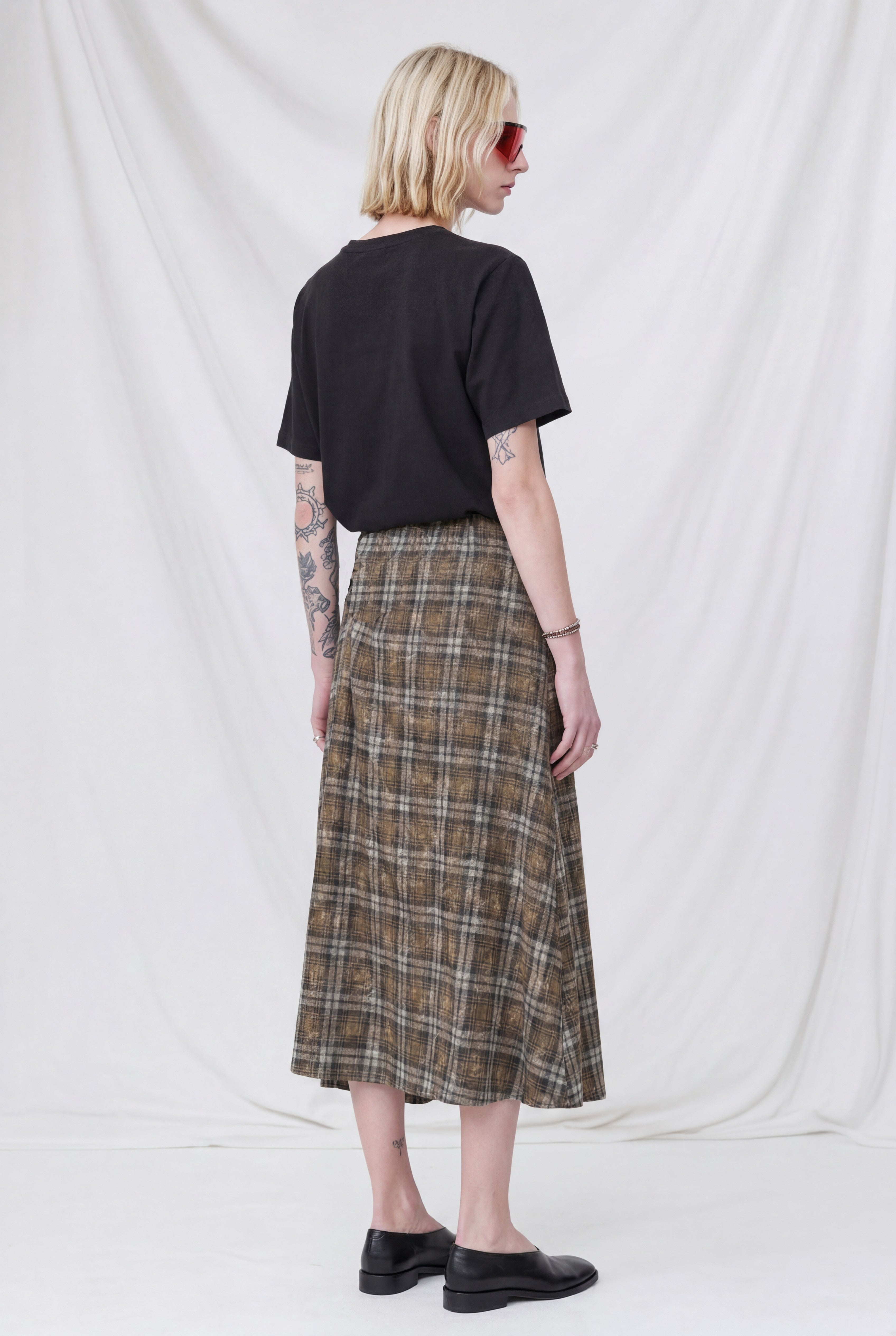 Bleach Plaid Knot Skirt