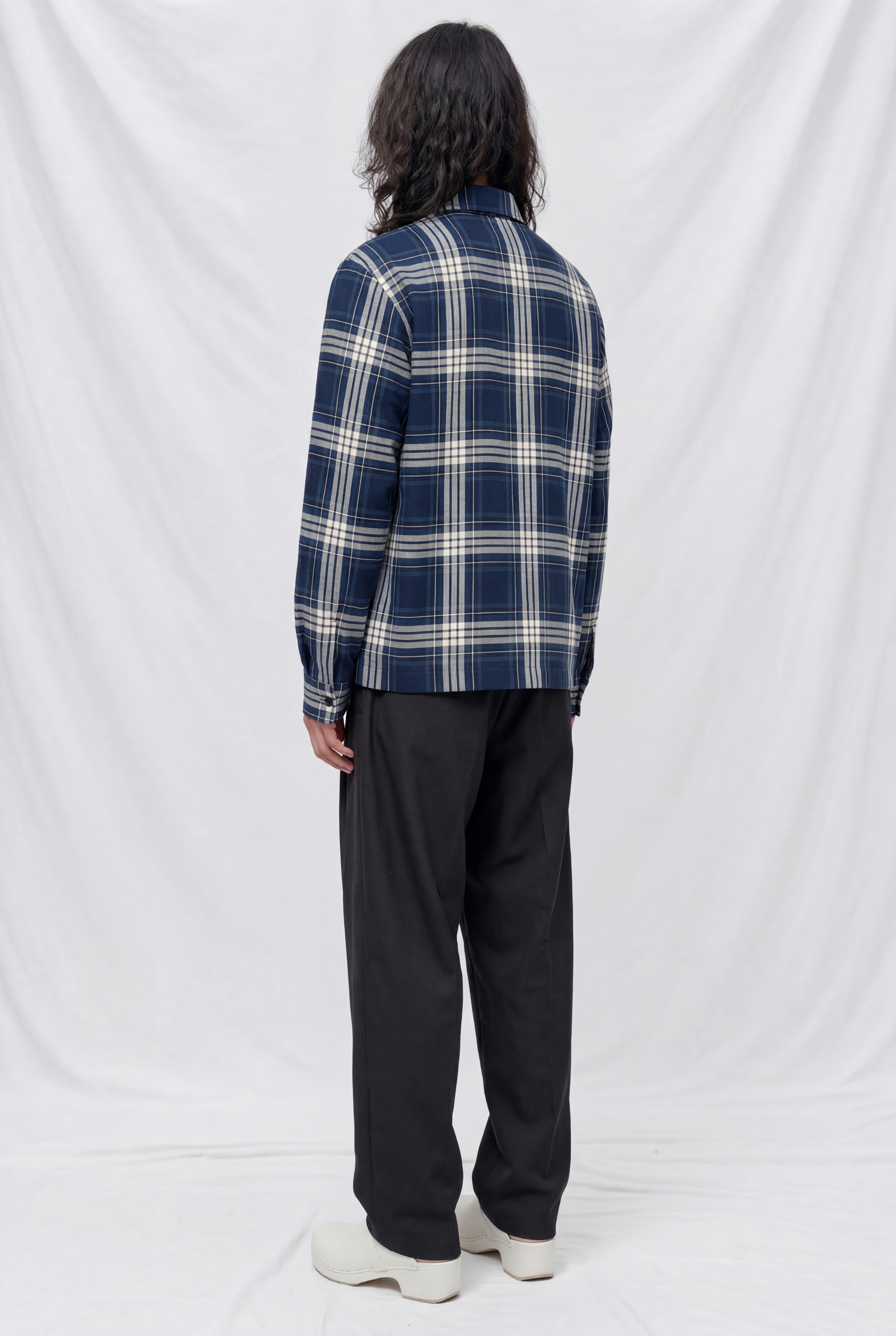 Plaid Flannel Long Sleeve Zip Camp Shirt