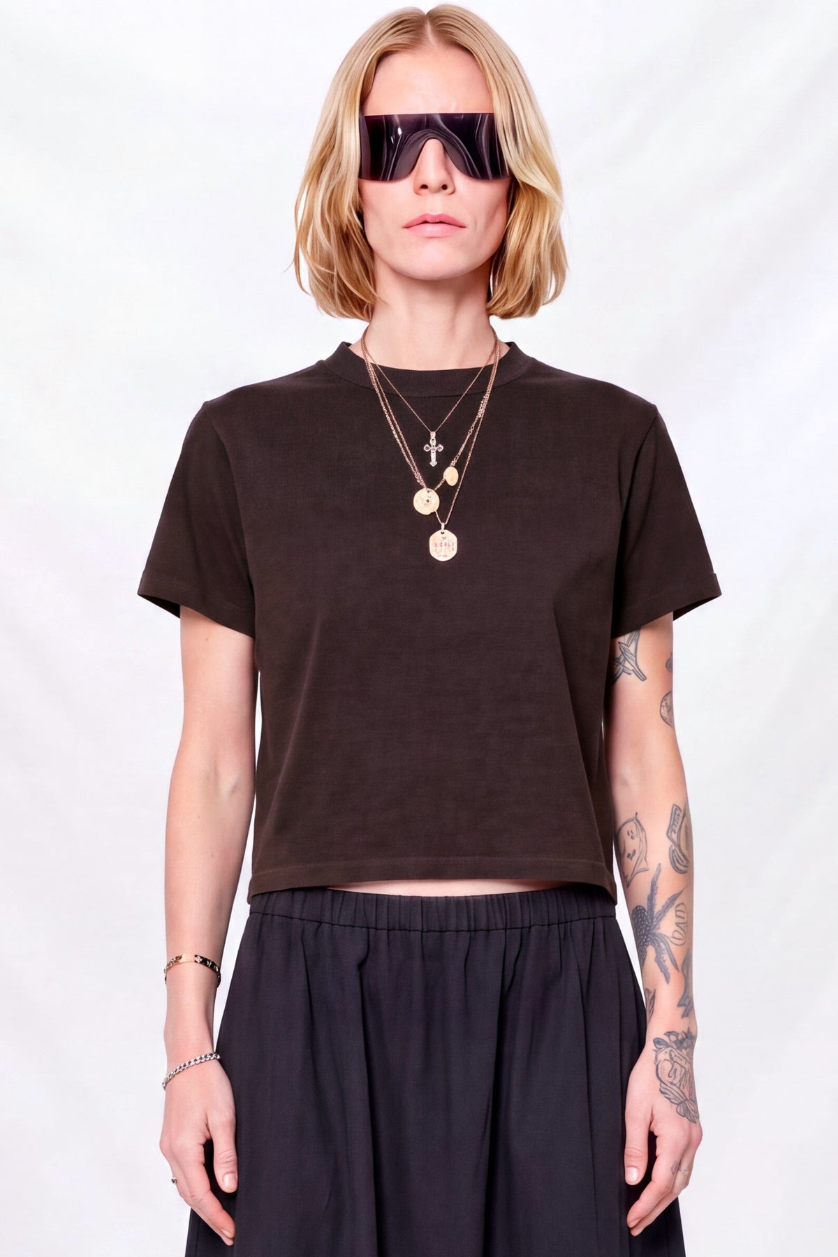 Coffee Bean Cropped Lorel Tee