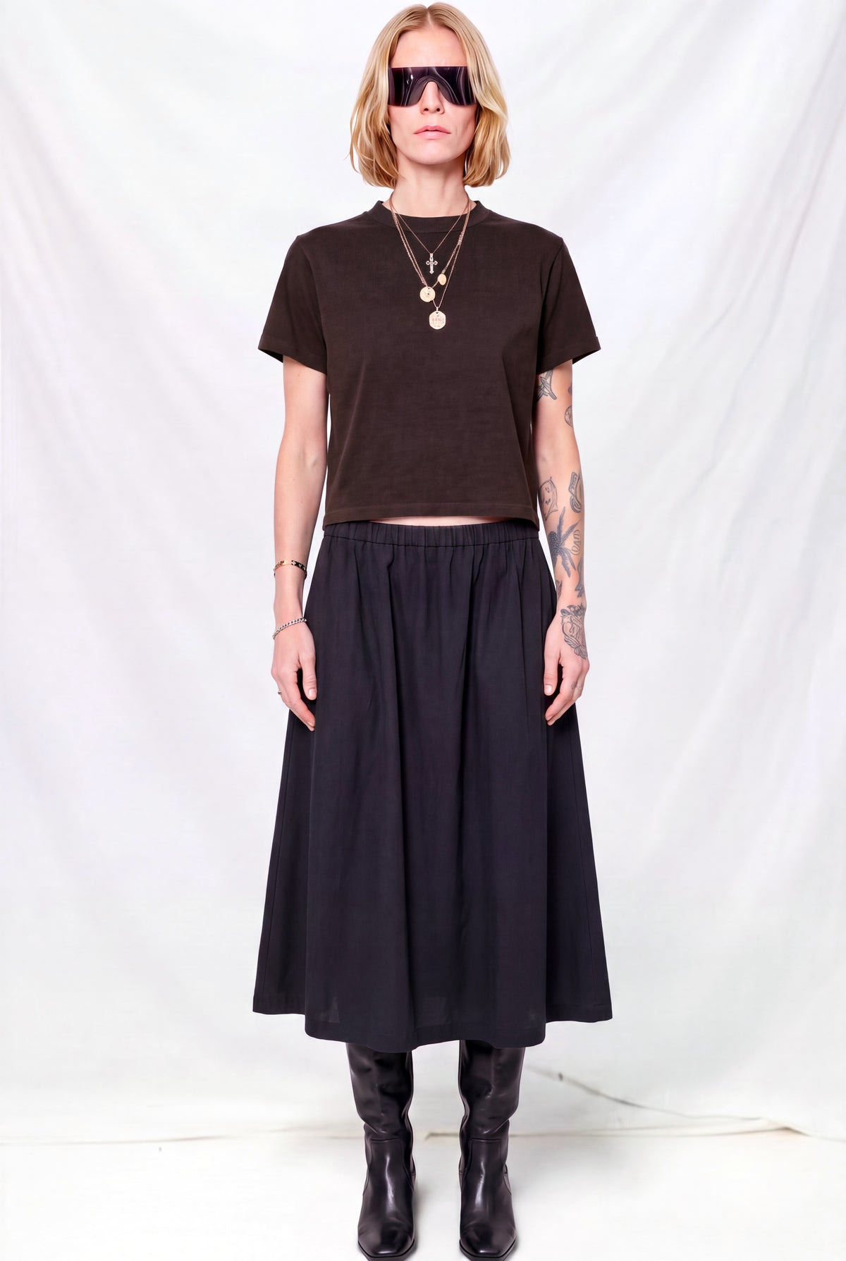Coffee Bean Cropped Lorel Tee