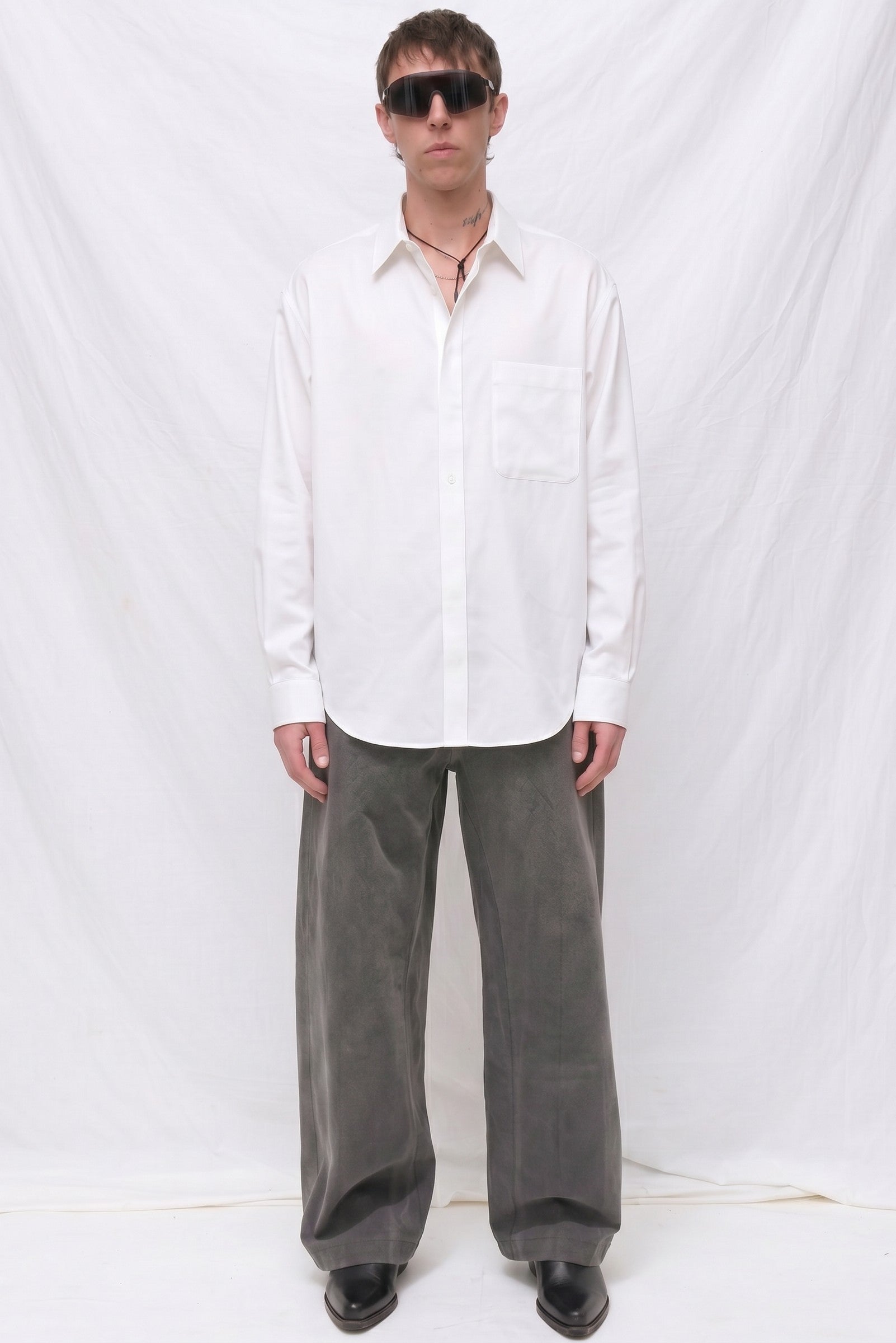 White Rayon Easy Shirt