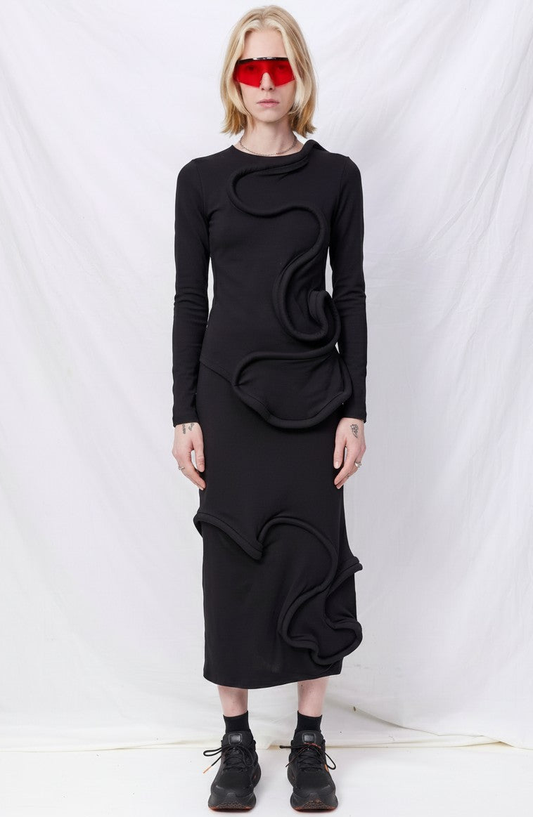 Black Swirly Skirt