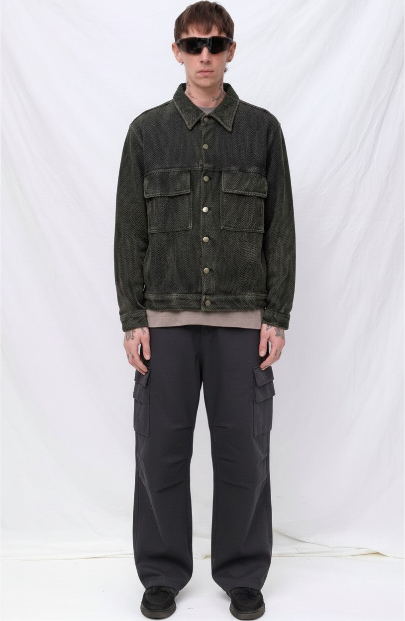 Dark Olive Green Forge Button Jacket