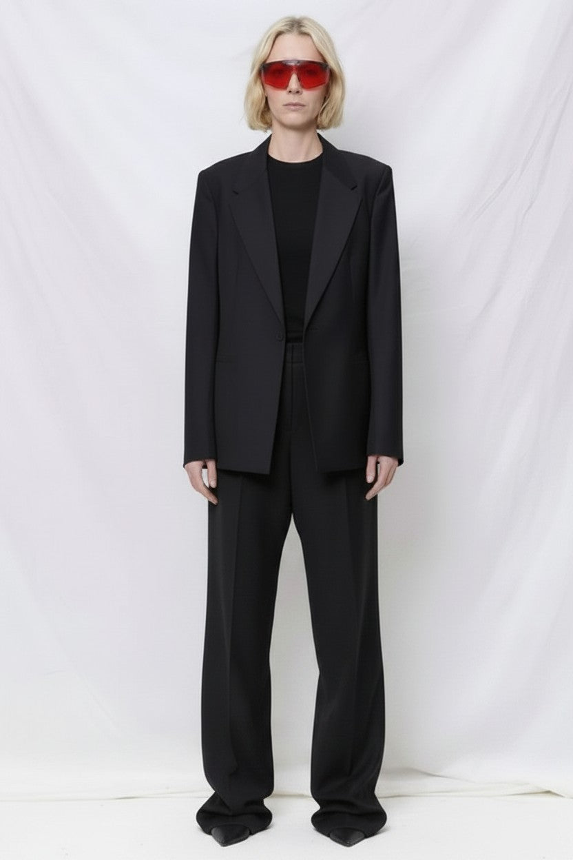 No.206 Black Herringbone Fine Wool Jacket