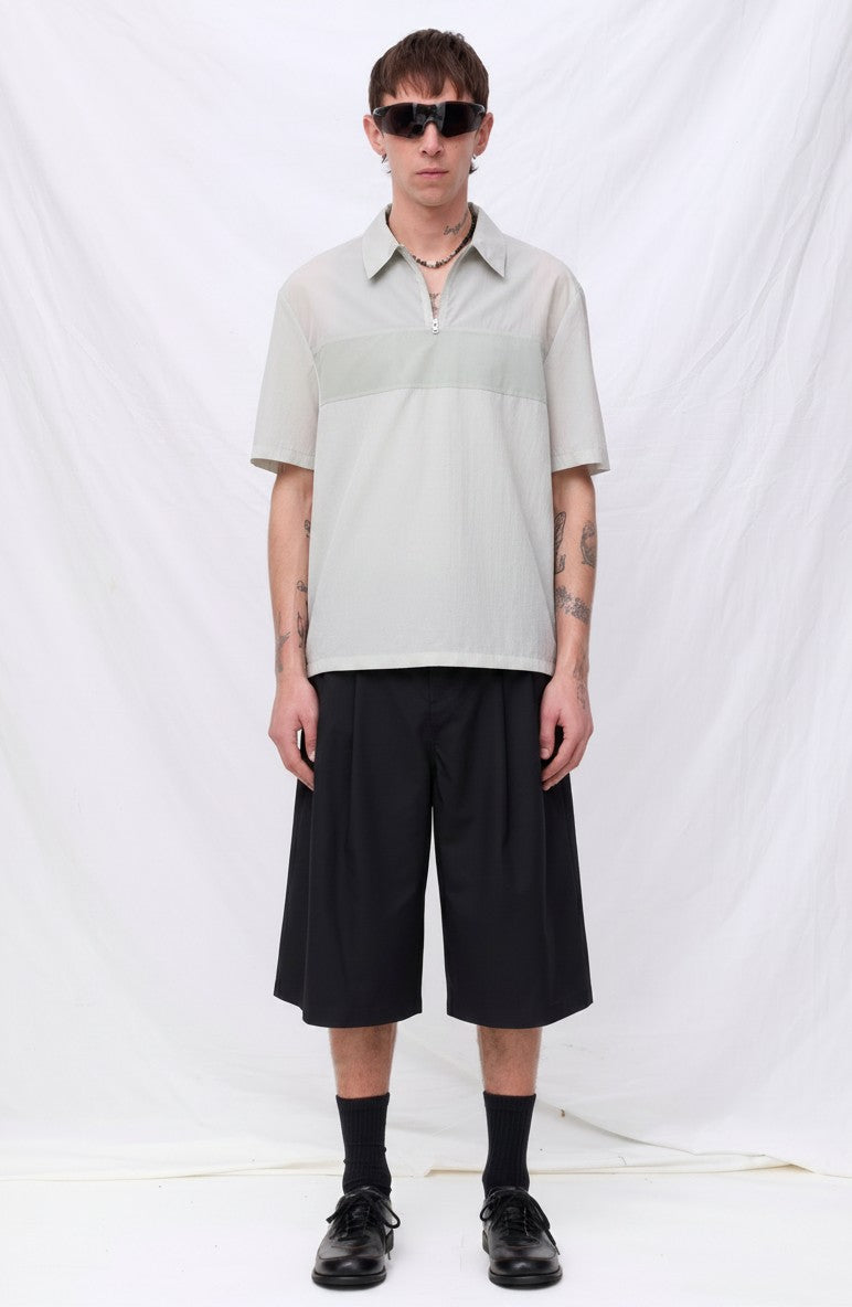 Black Two Tuck Wide Shorts - Amomento – Assembly New York