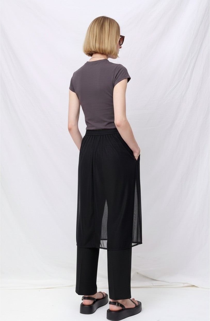Charcoal Jersey Mock Neck Top
