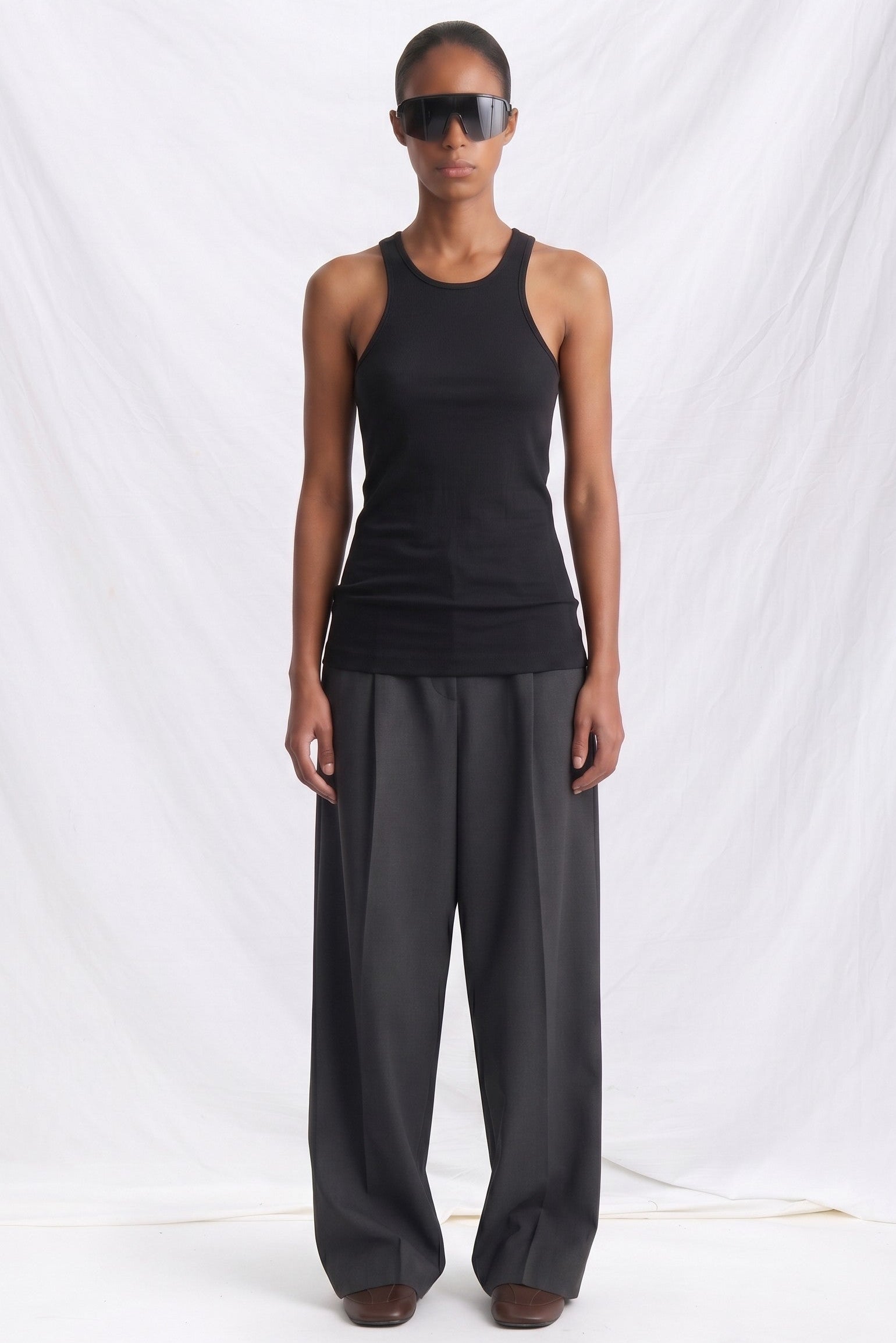 Black Silk Sasha Halter Tank