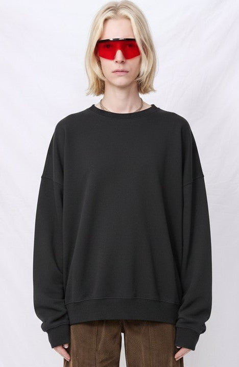 Black Cropped Crewneck