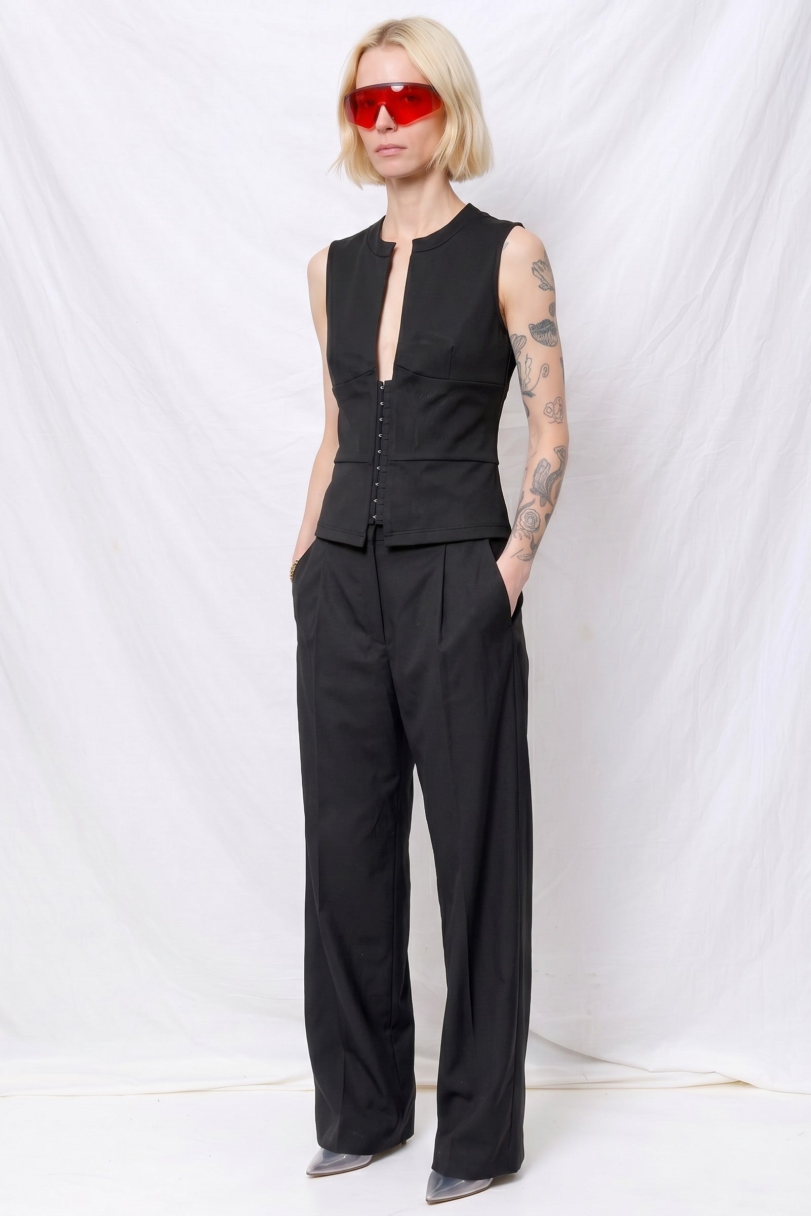 Black Vest Top