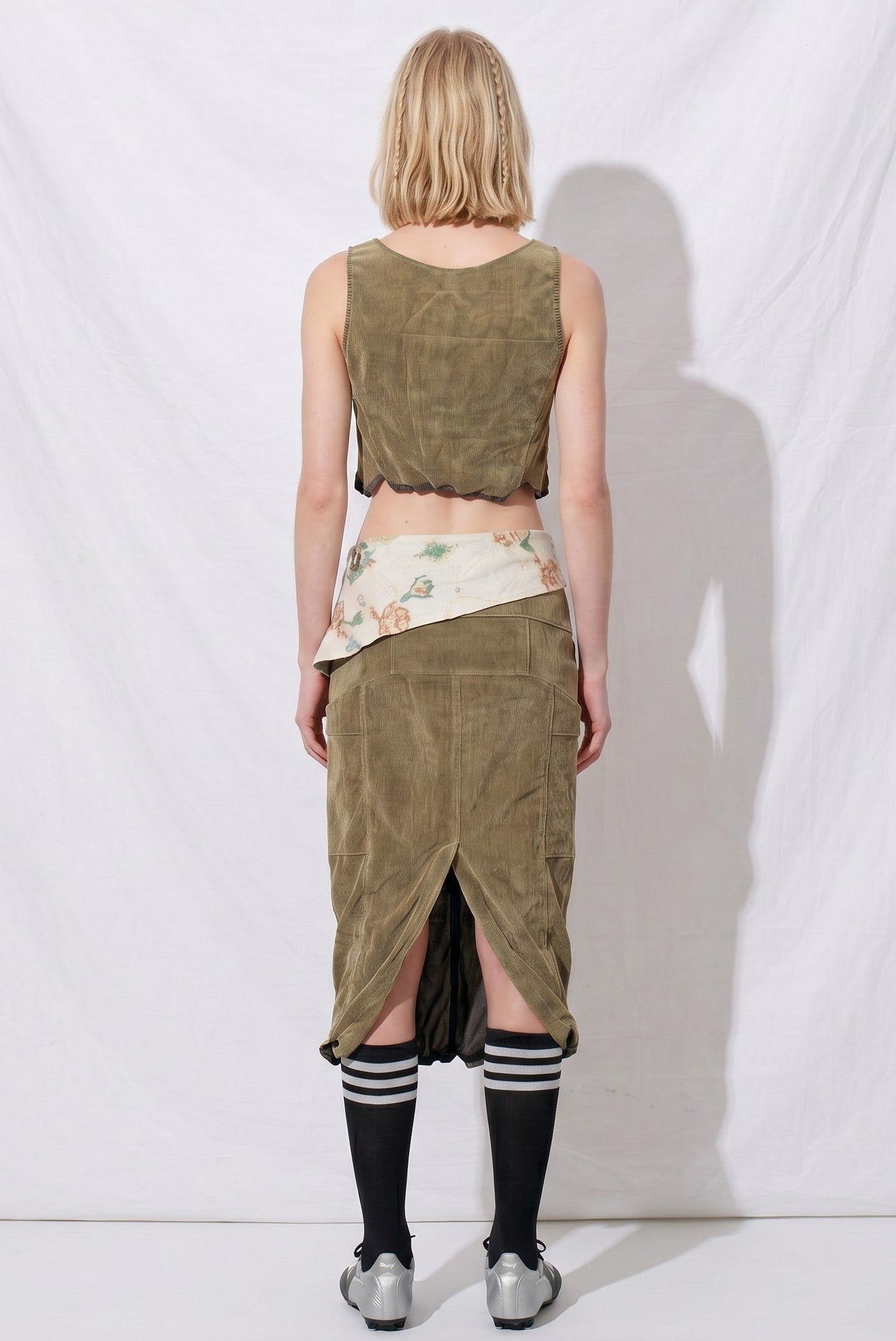 Olive Coleman Skin Jersey Ruffle Hem Top