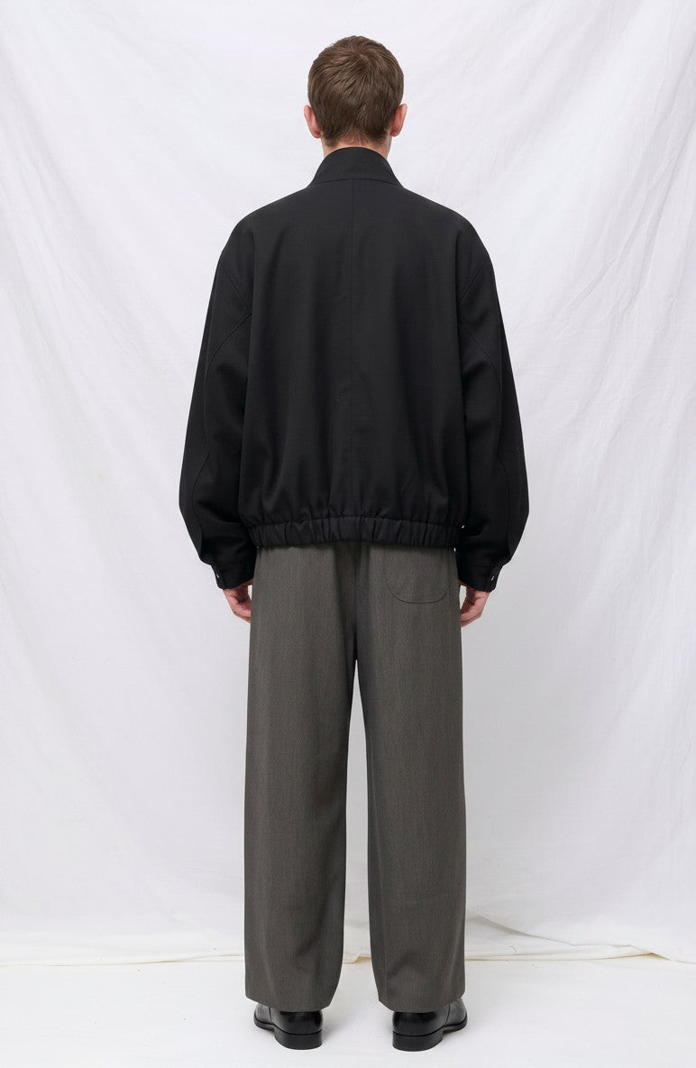 Black Suiting Mockneck Jacket