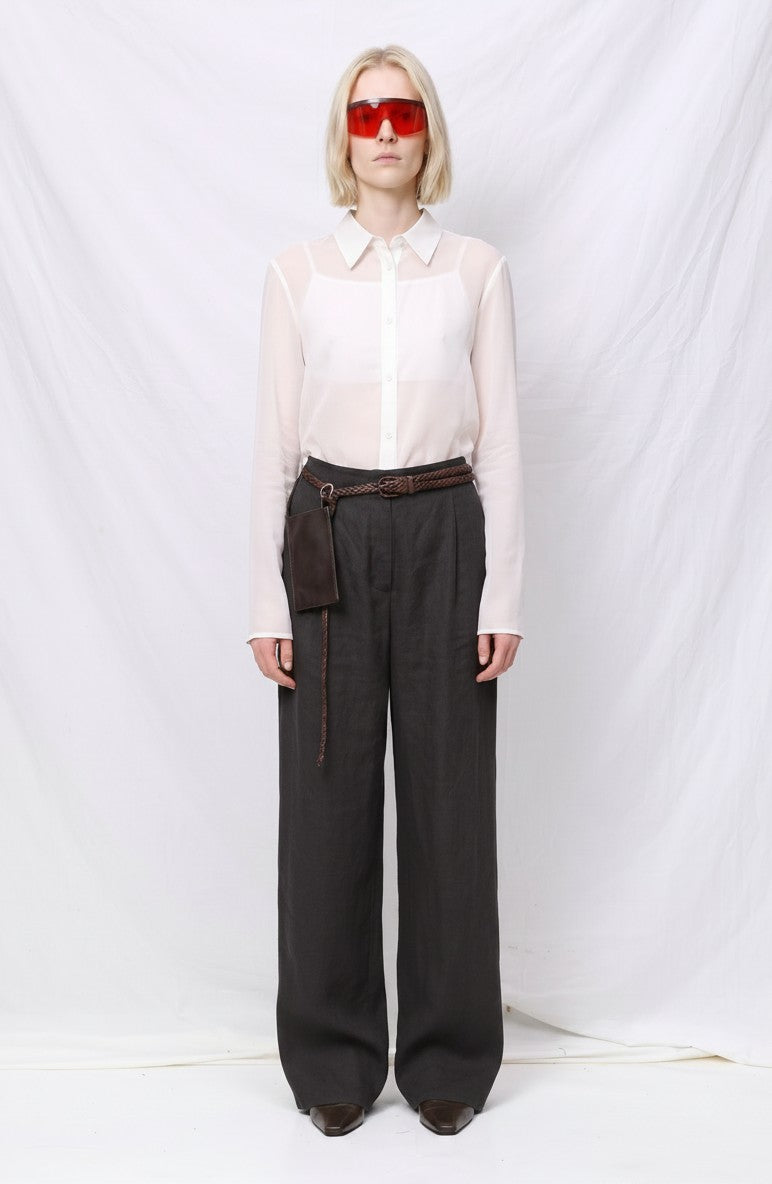 White Sheer Slim Shirt