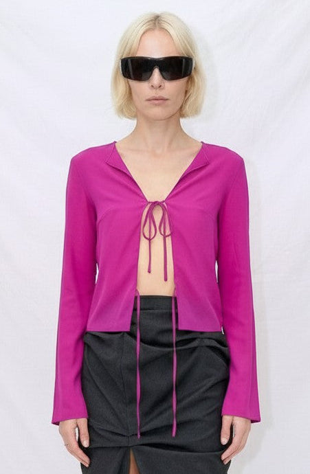 Fuchsia Silk Blouse