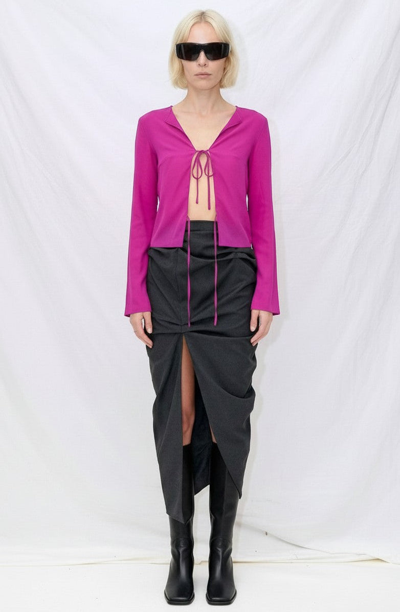 Fuchsia Silk Blouse