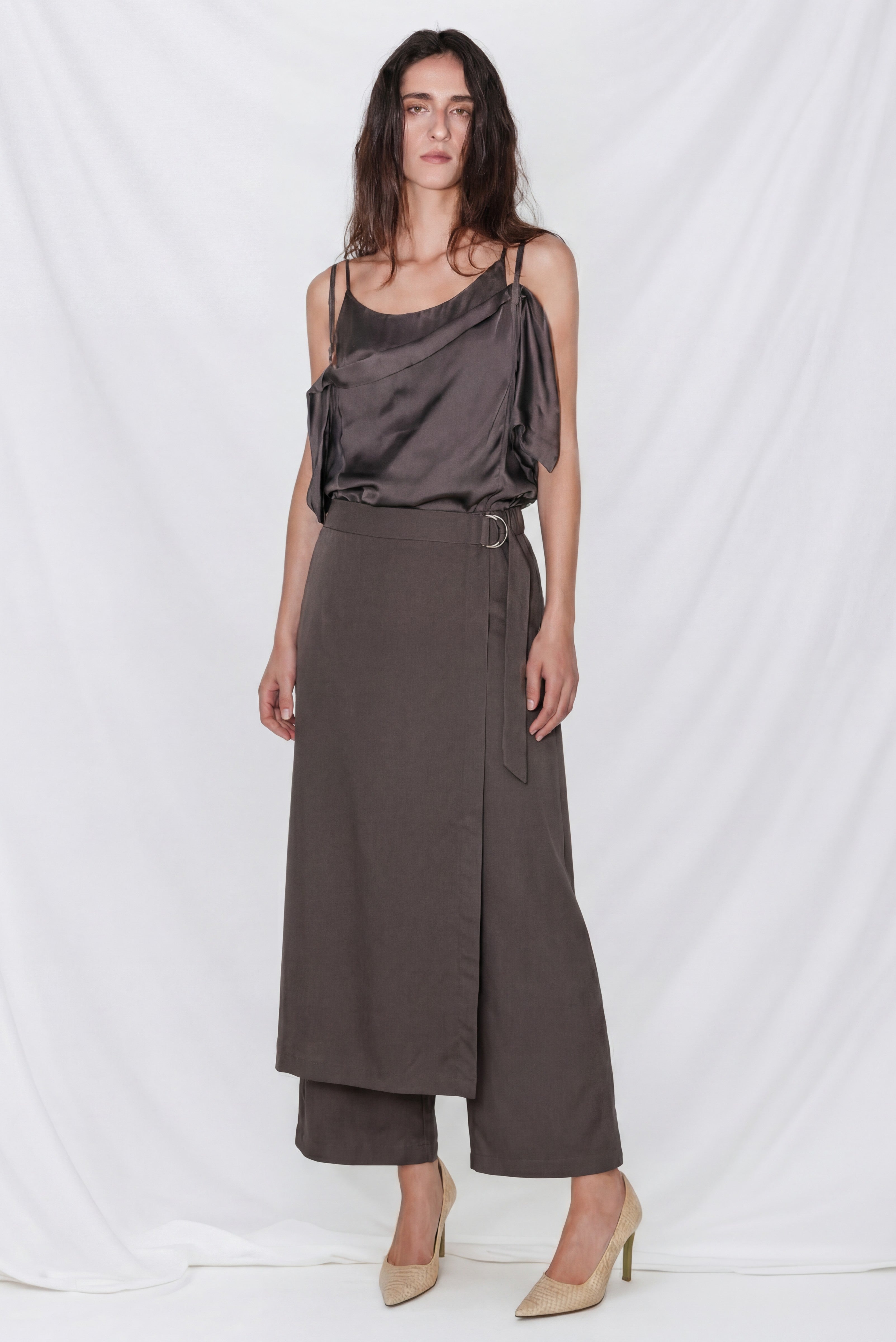 Brown Viscose Layer Pant