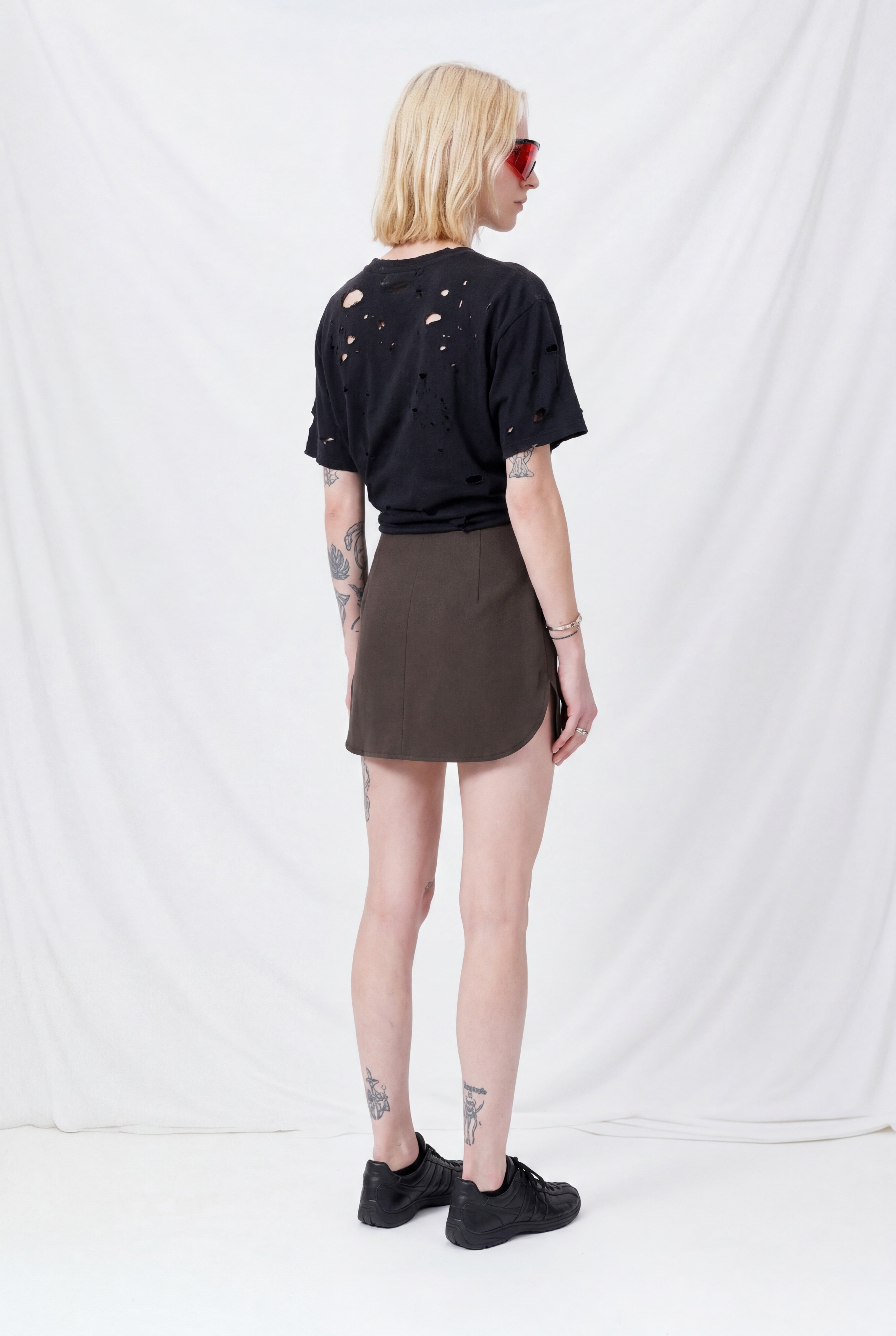 Brown Viscose Tail Skirt