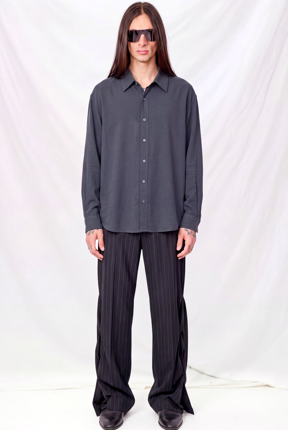 Washed Black Cotton Shirt