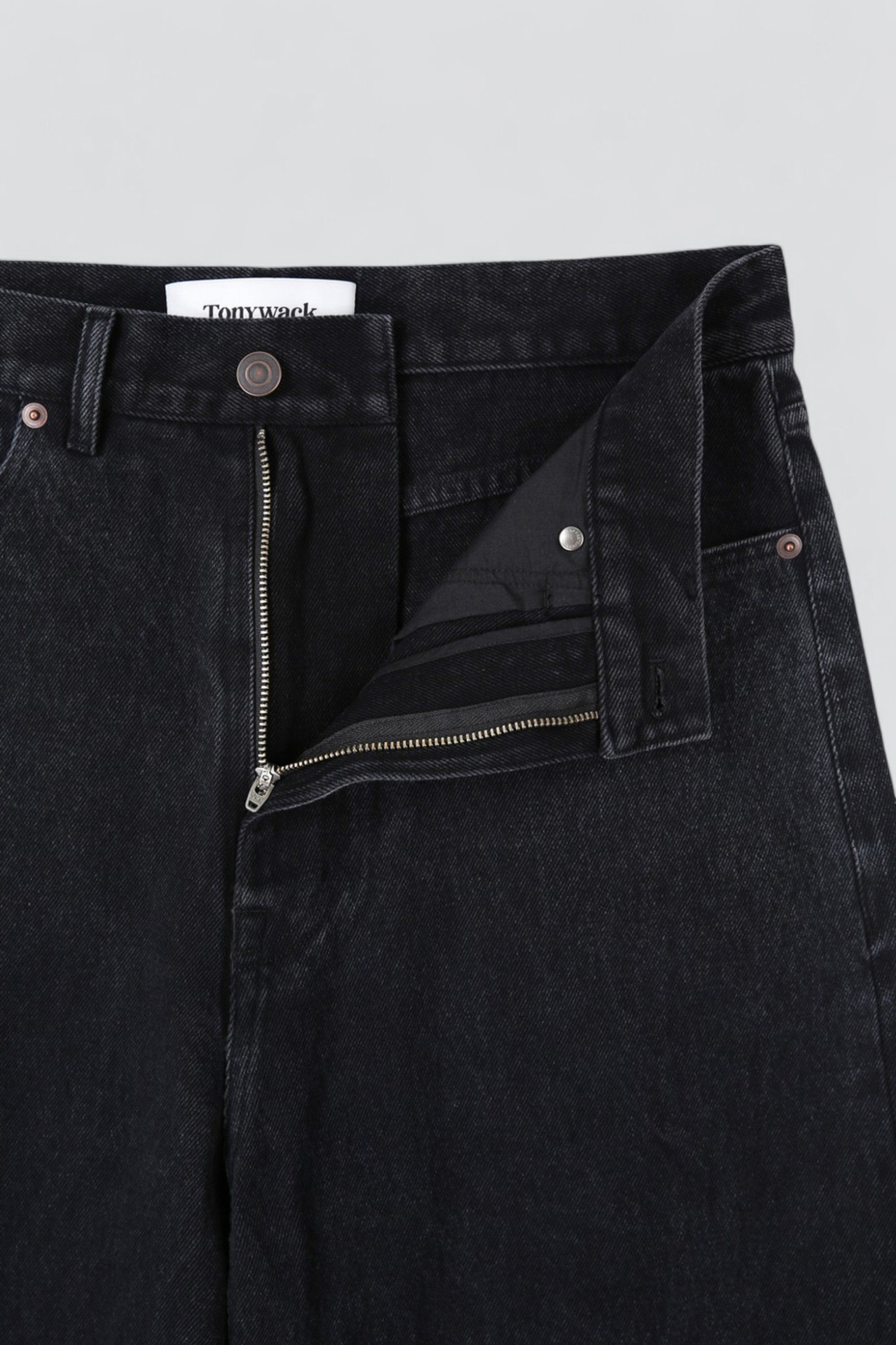 Washed Black Wide Leg Denim Jean