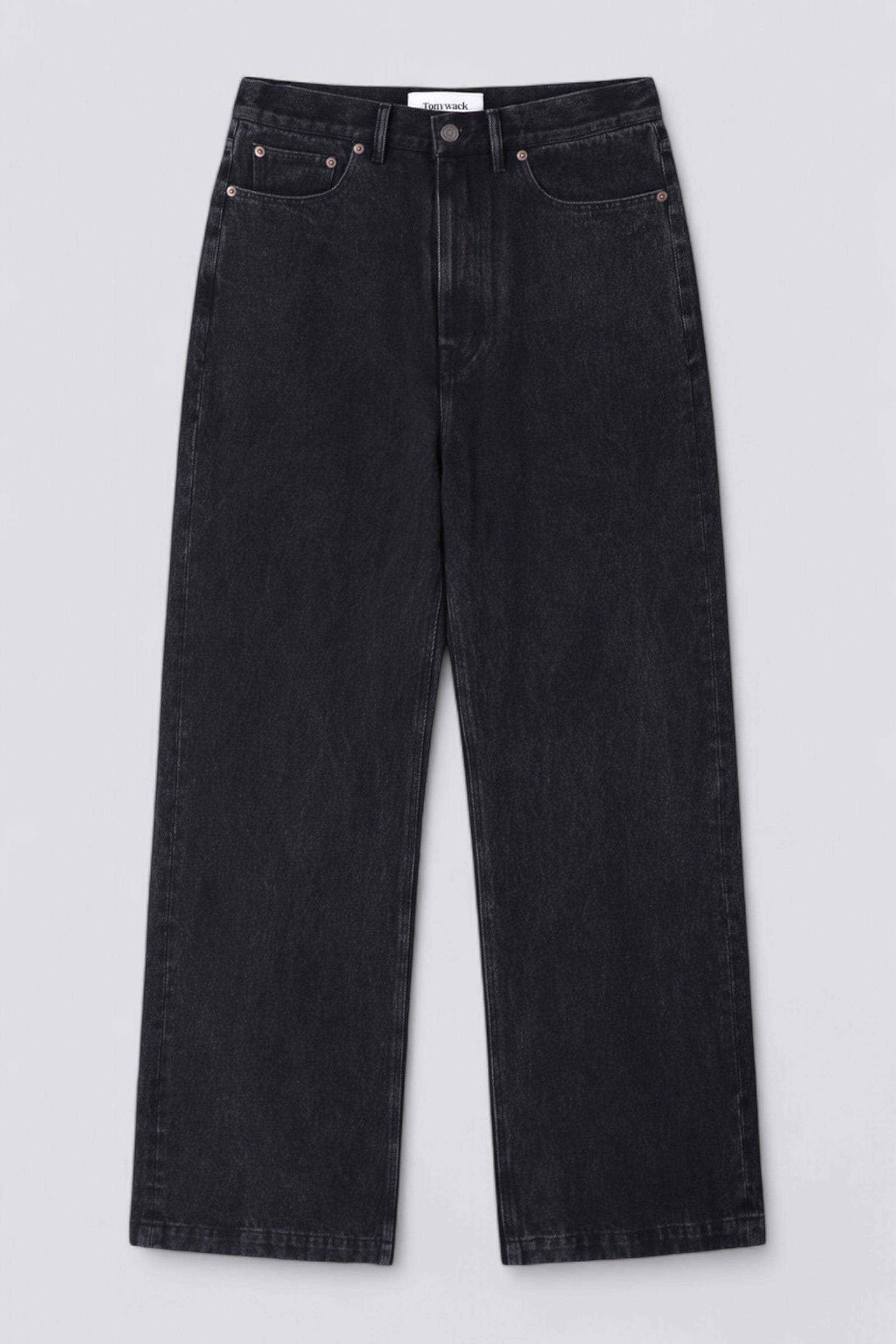 Washed Black Wide Leg Denim Jean