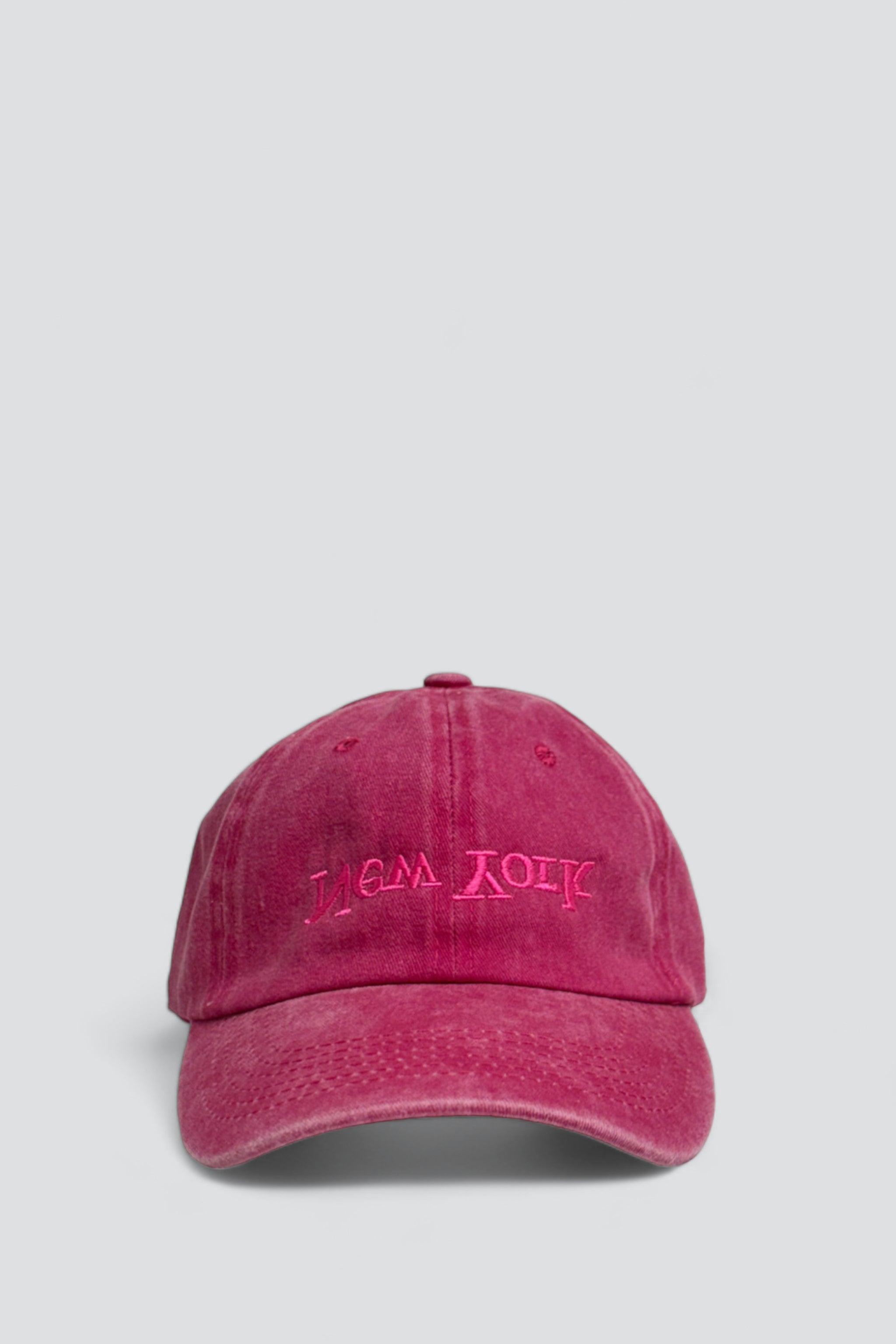 New York Embroidered Hat - Washed Pink