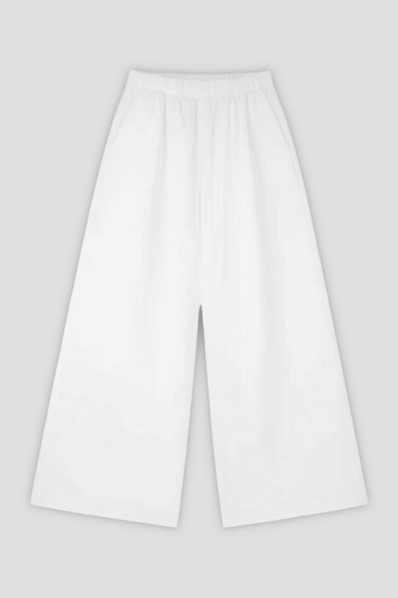 Washed White Twill Disco Pant