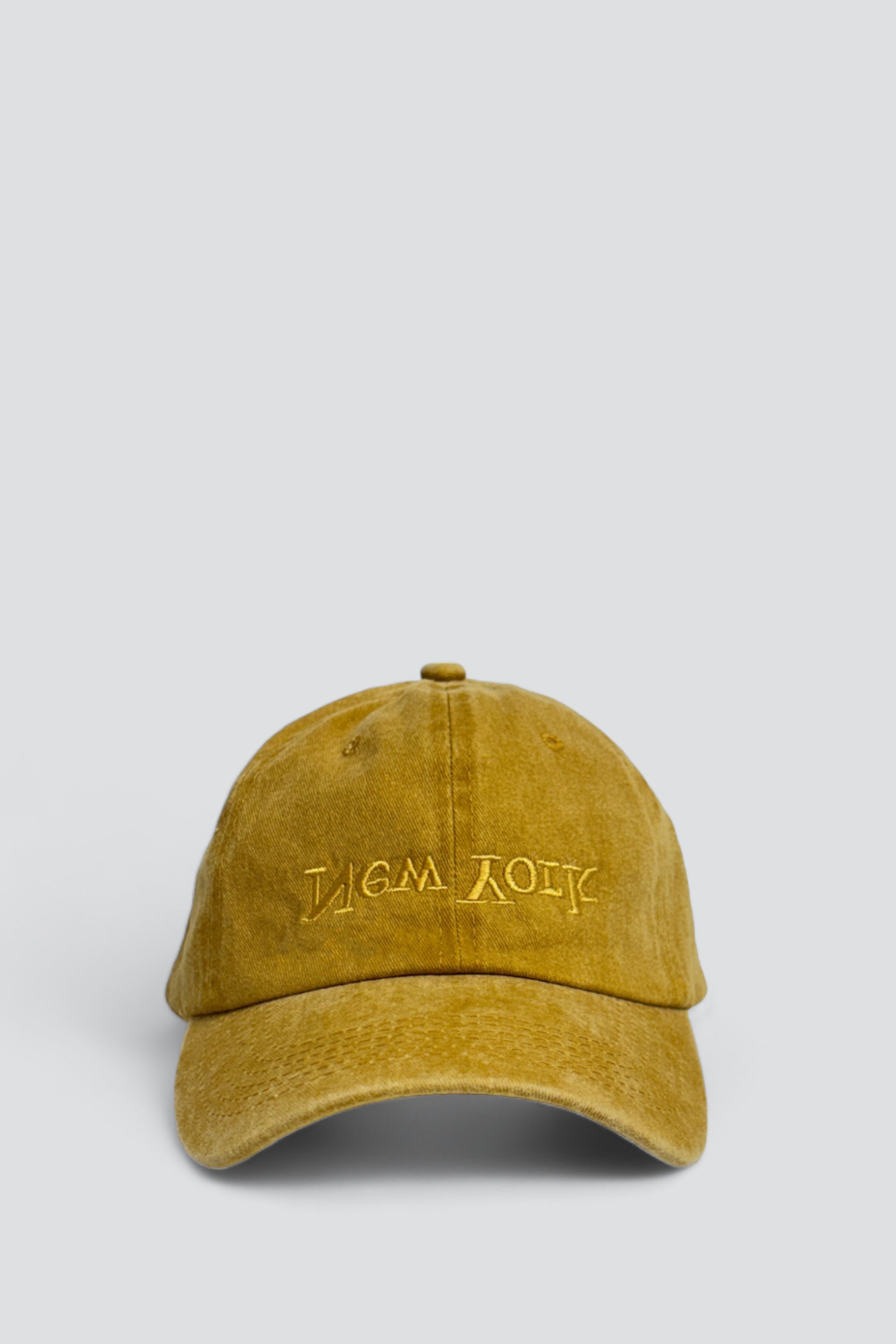 New York Embroidered Hat - Washed Yellow