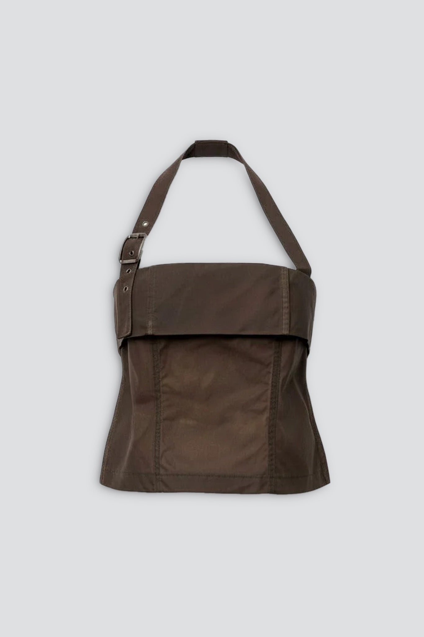 Brown Wax Strap Halter Top