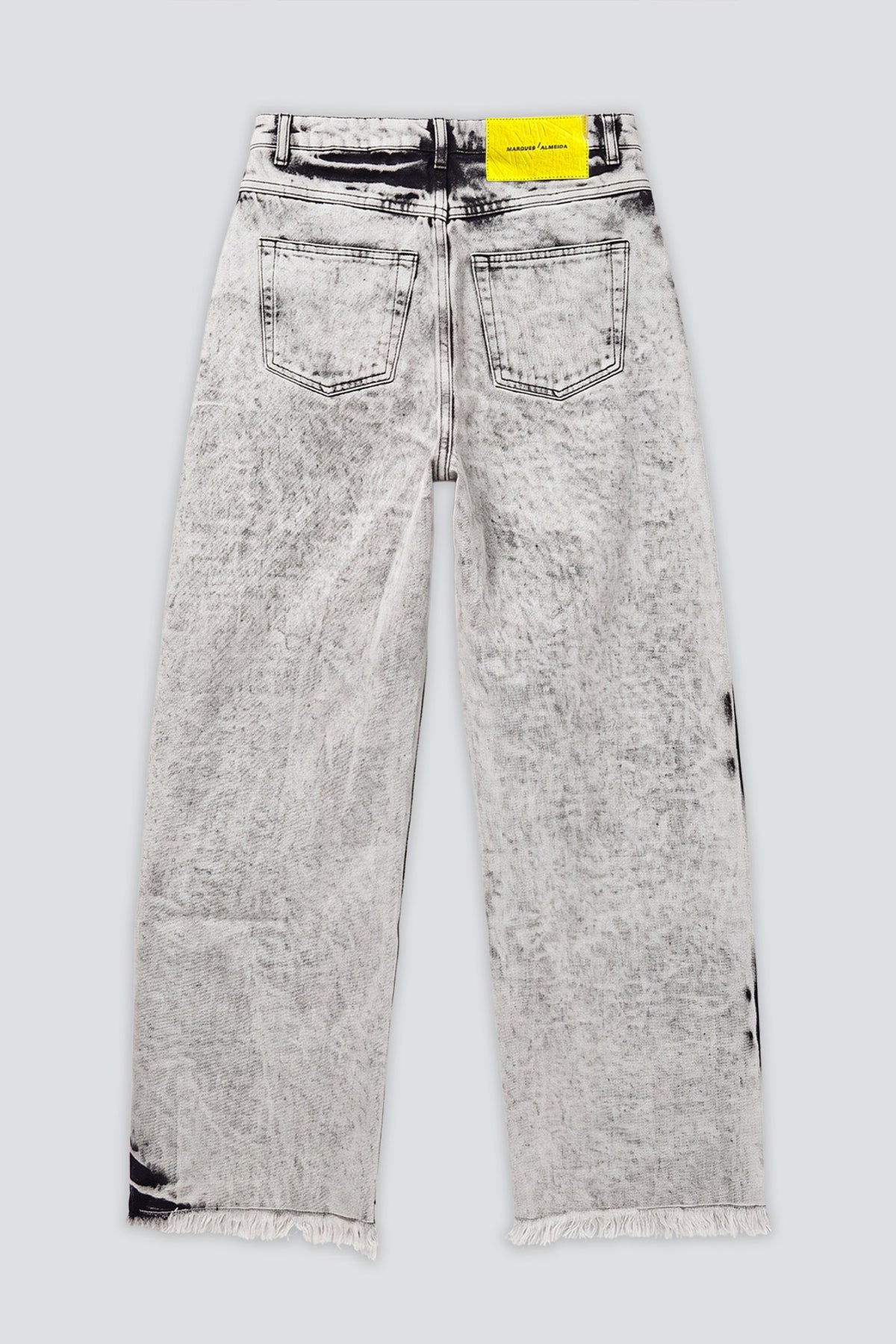 White Acid Wash Boyfriend Trousers