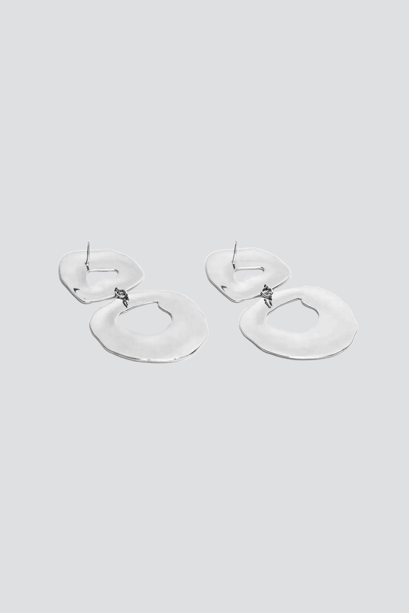 White Bronze Double Whirlpool Earrings