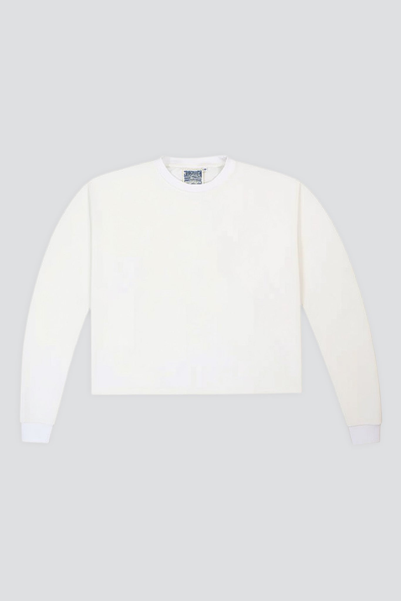 White Cropped Long Sleeve Tee