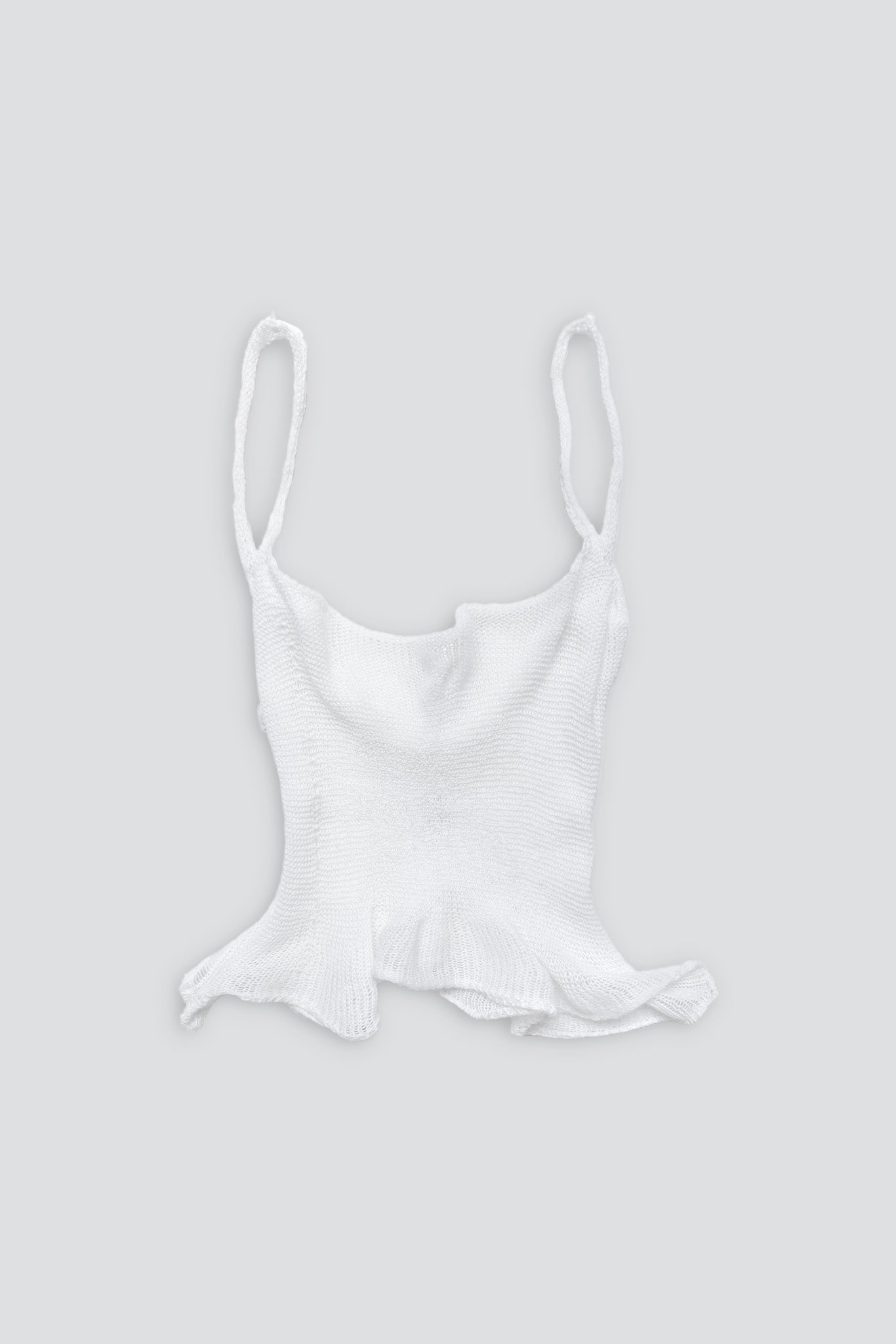White Knit Flare Tank
