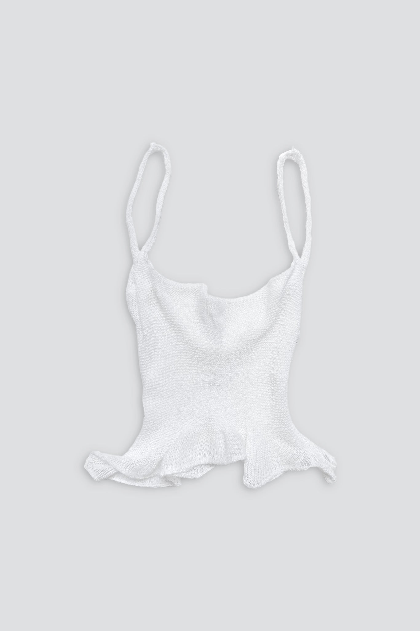 White Knit Flare Tank
