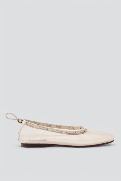 マリアルカballet flatバレエフラットシューズ　37 ホワイト マリアルカ MARIA LUCA BALLET FLAT パンプス フラット スクエア