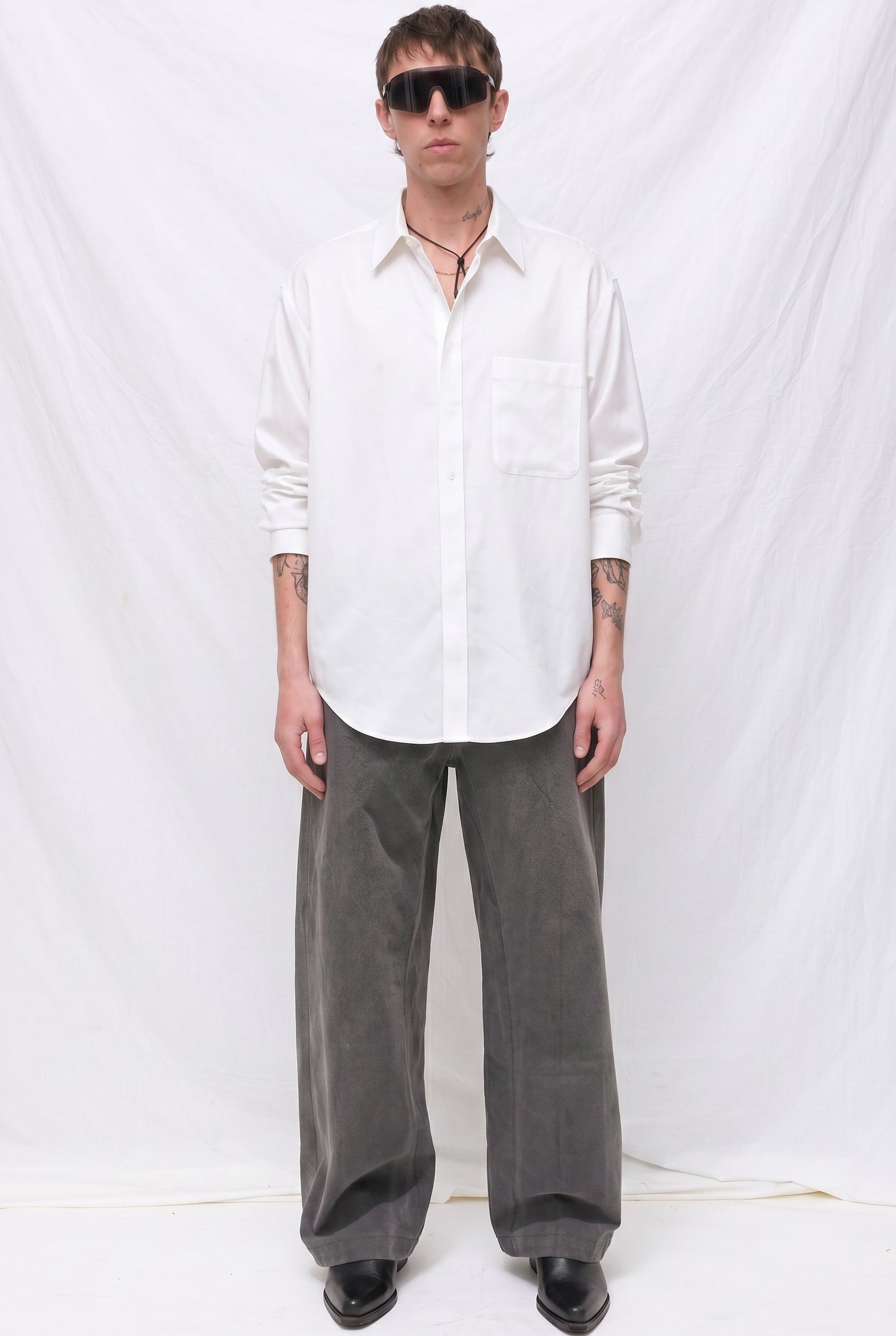 White Rayon Easy Shirt