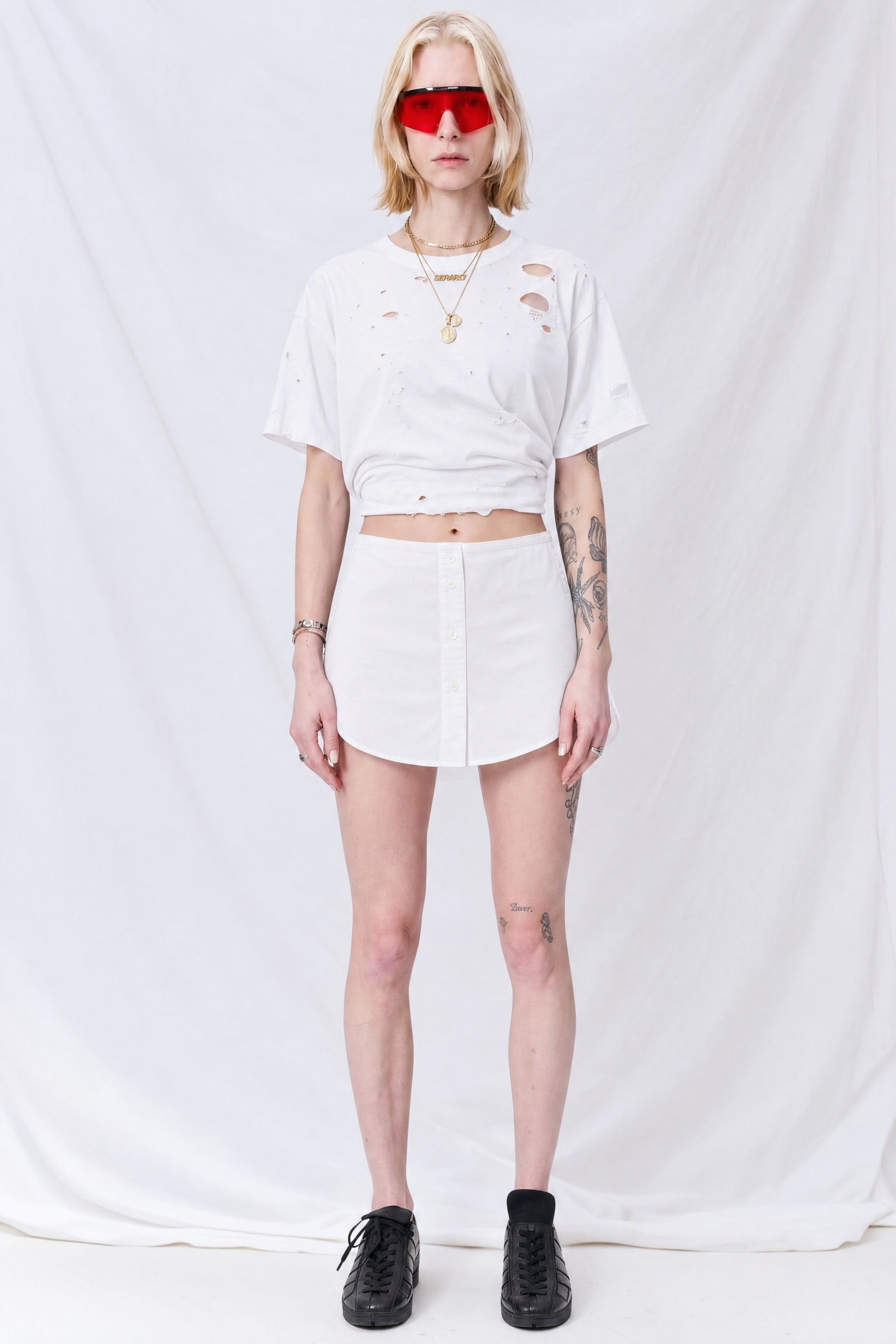 White Poplin Tail Skirt