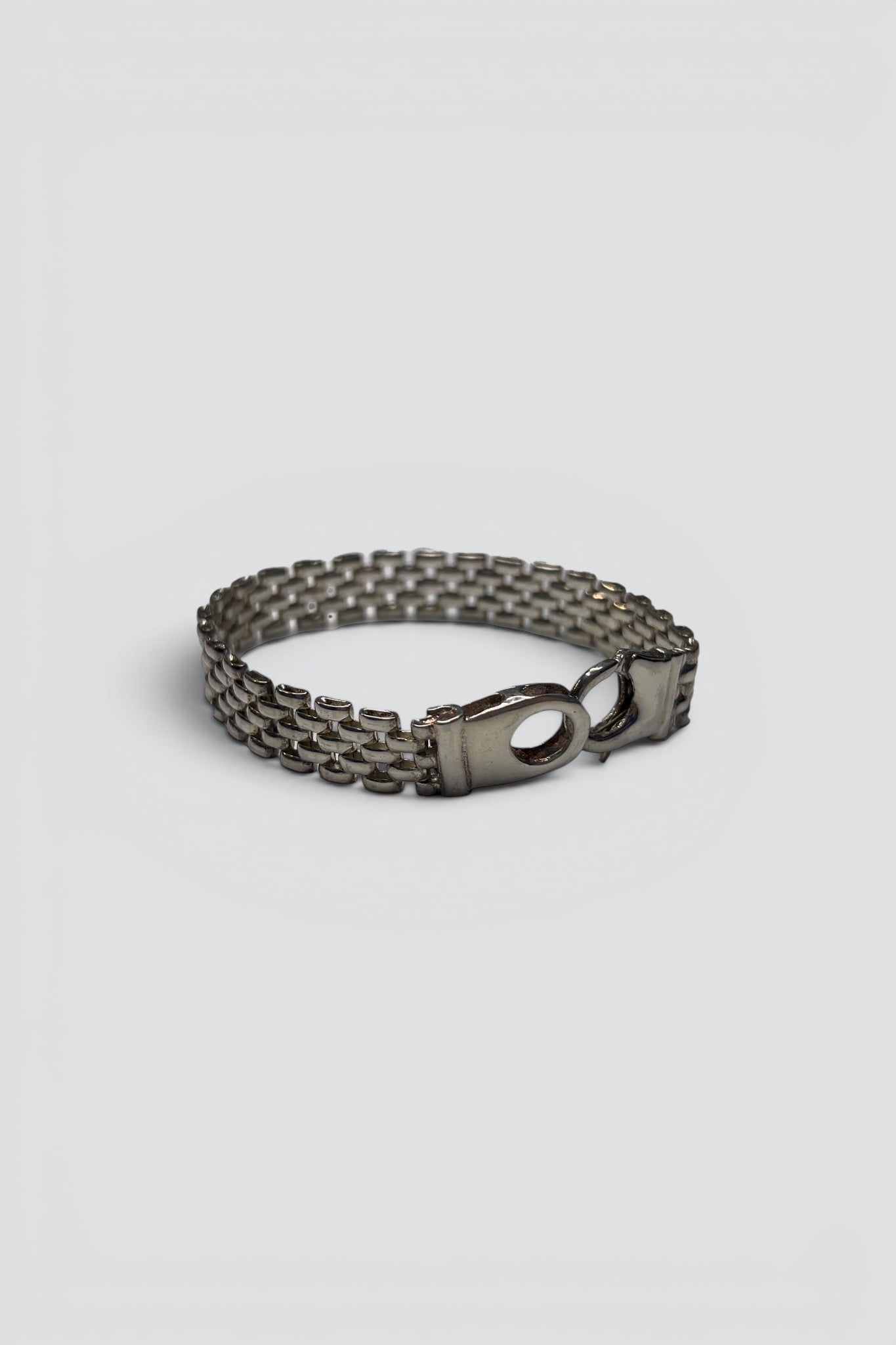 Sterling Silver Wide Mesh Link Bracelet