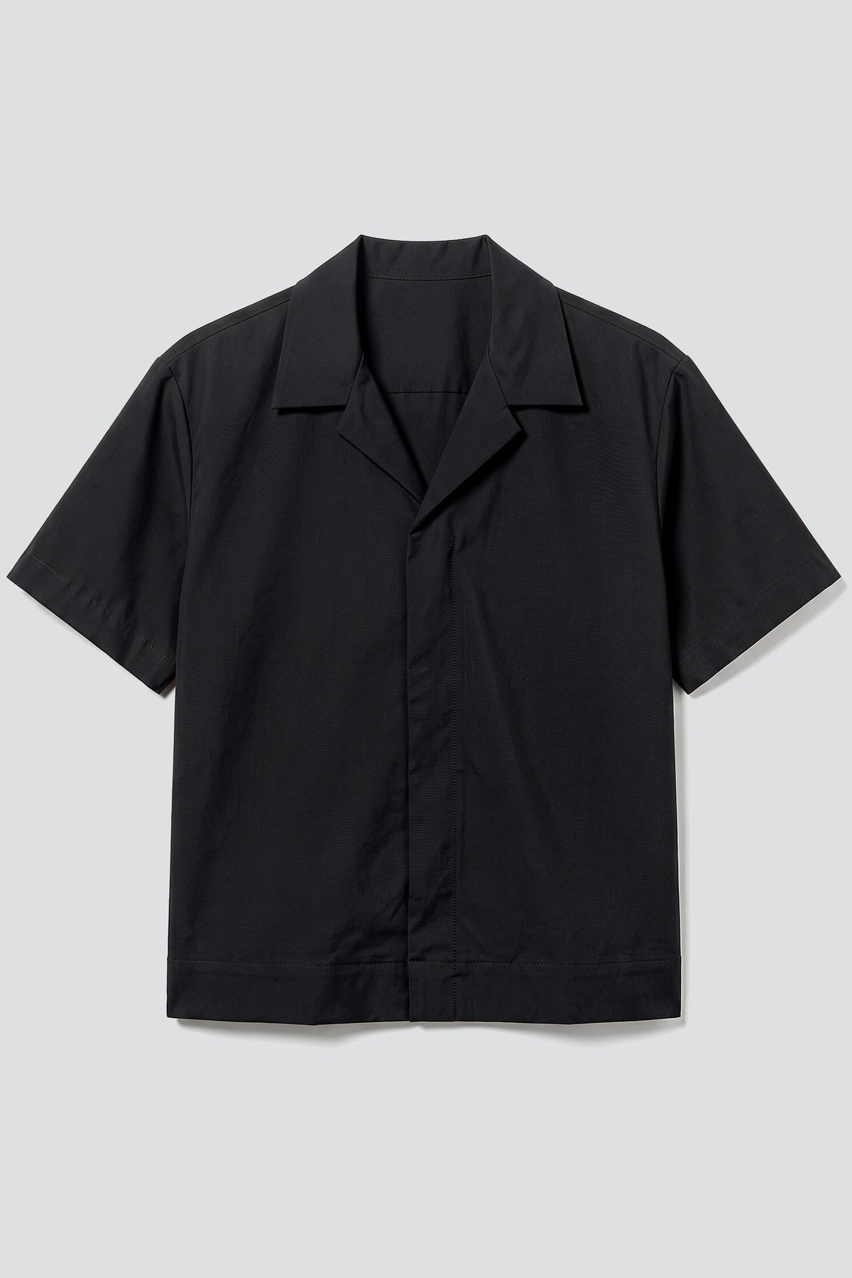 Black Suiting Zip Bowling Shirt