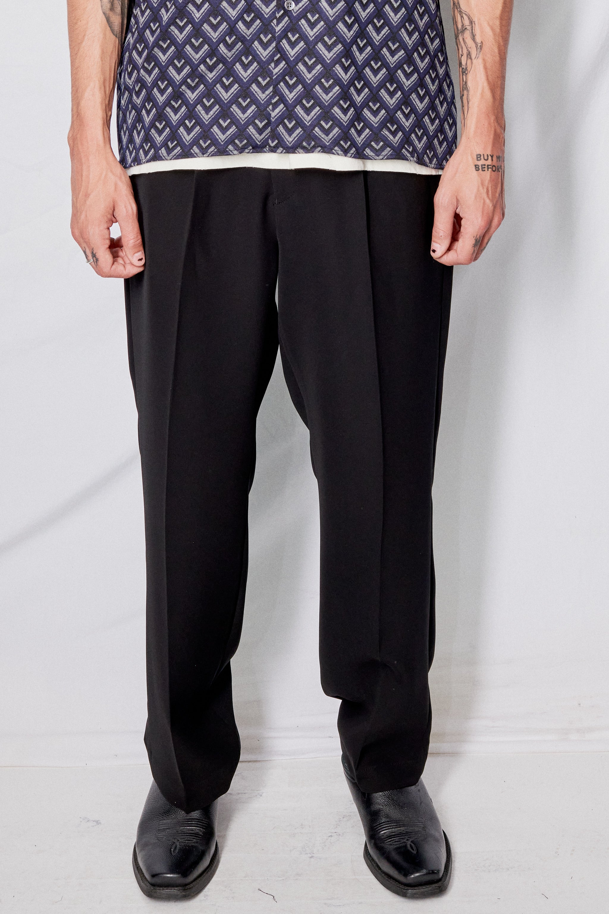 WIDE TAPERED EASY SLACKS