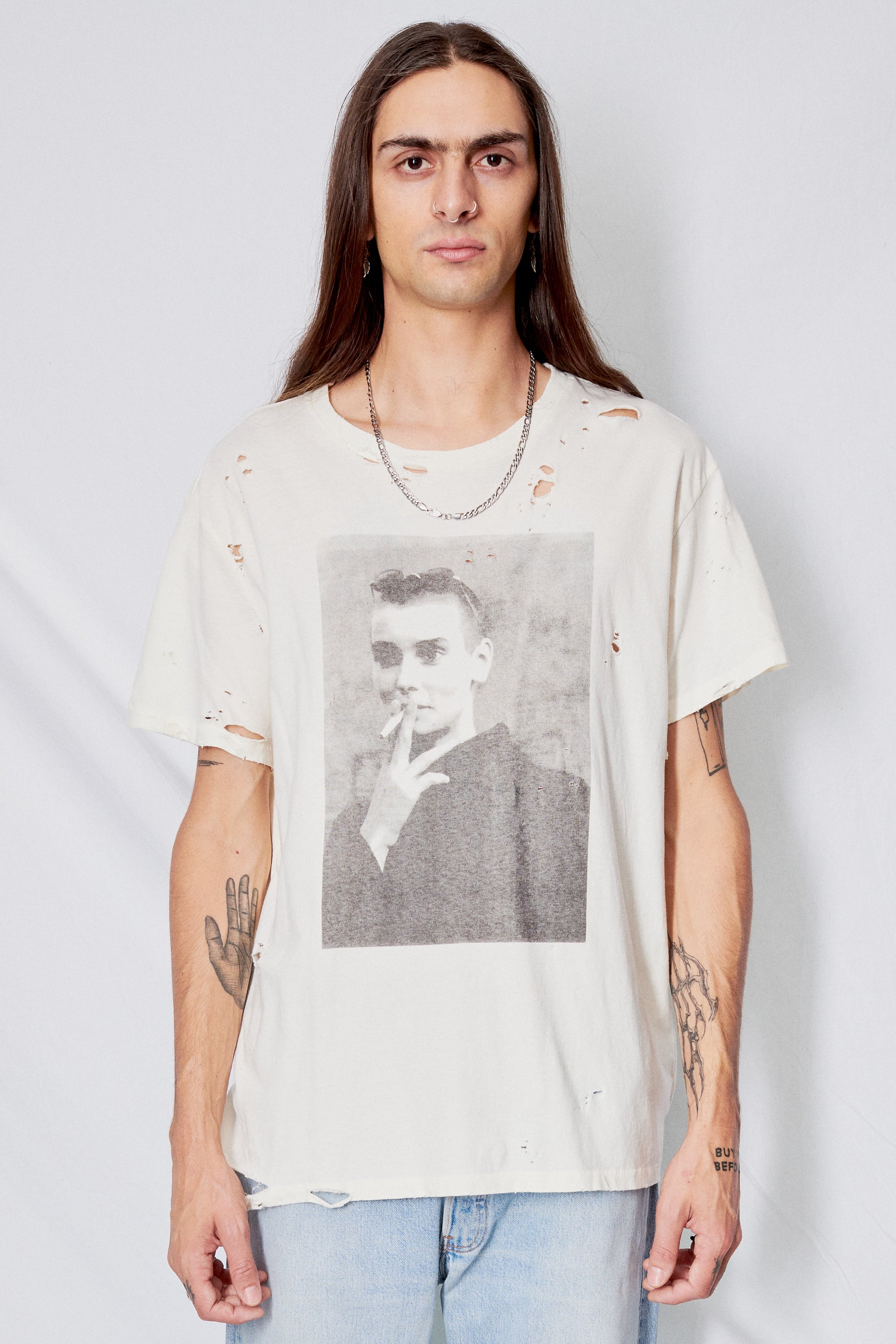 Distressed White Sinead T-Shirt