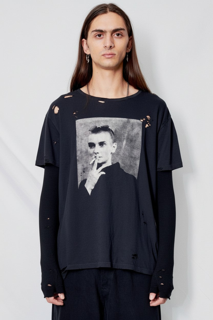 Distressed Black Sinead T-Shirt