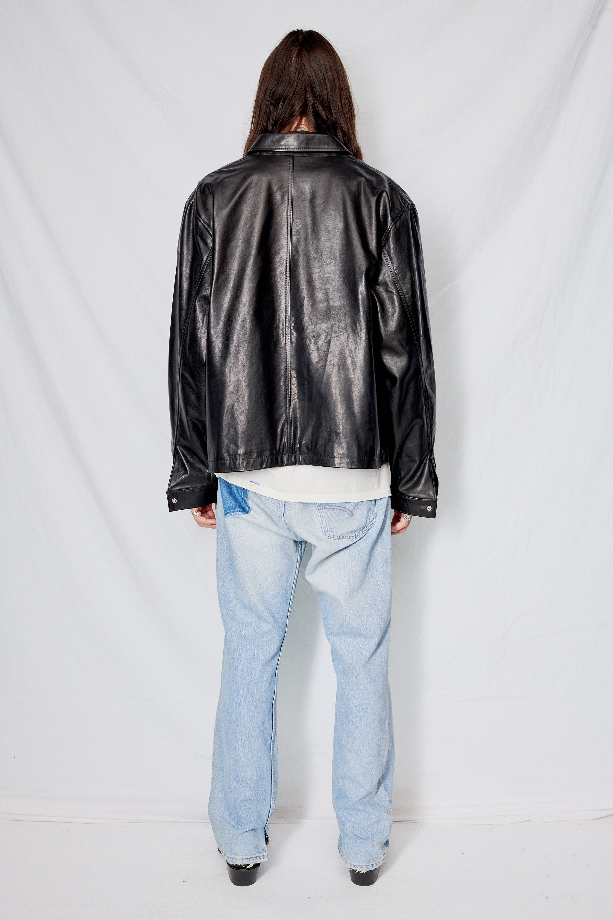Unisex Leather Zip Jacket
