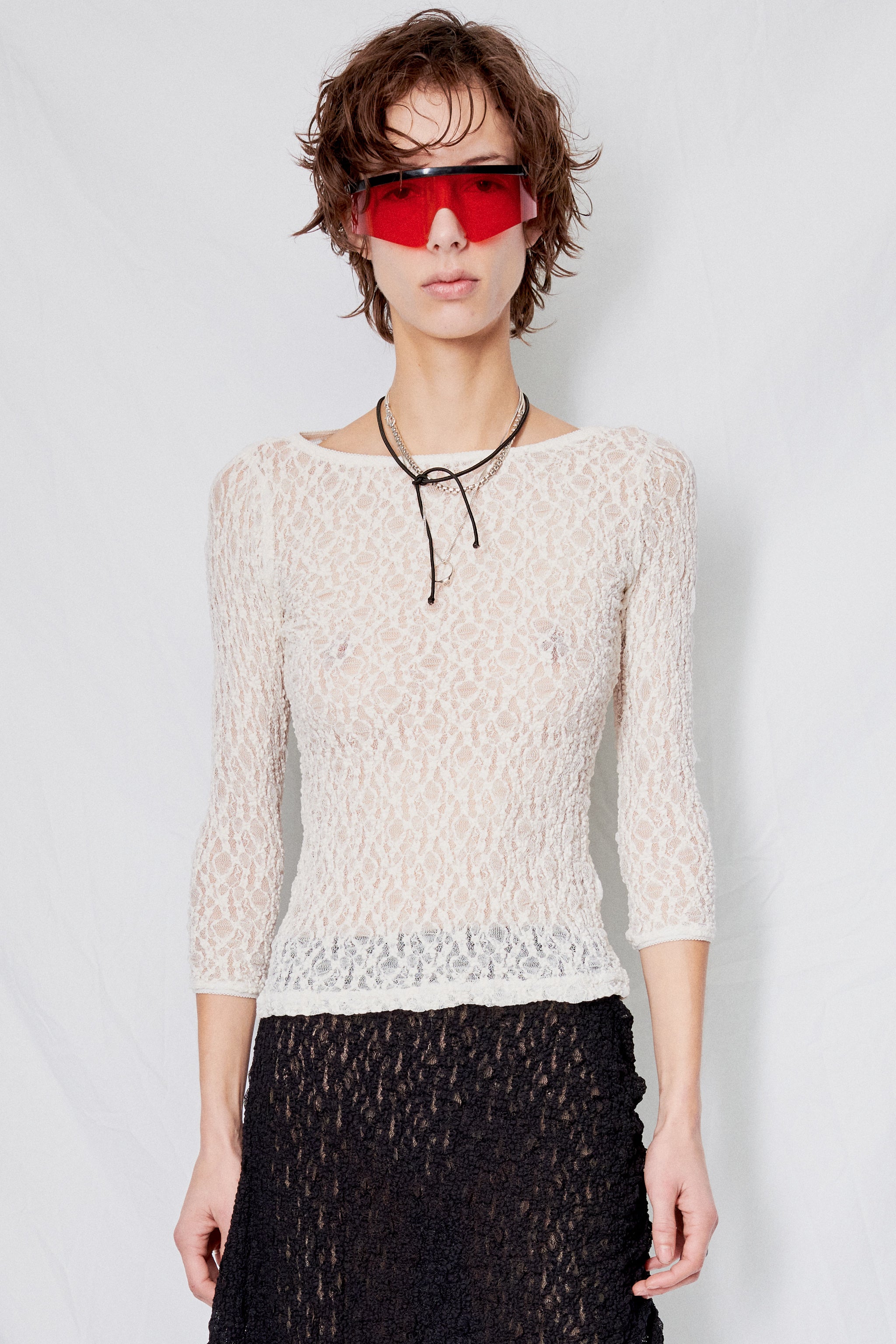Ivory Lace Impression Top
