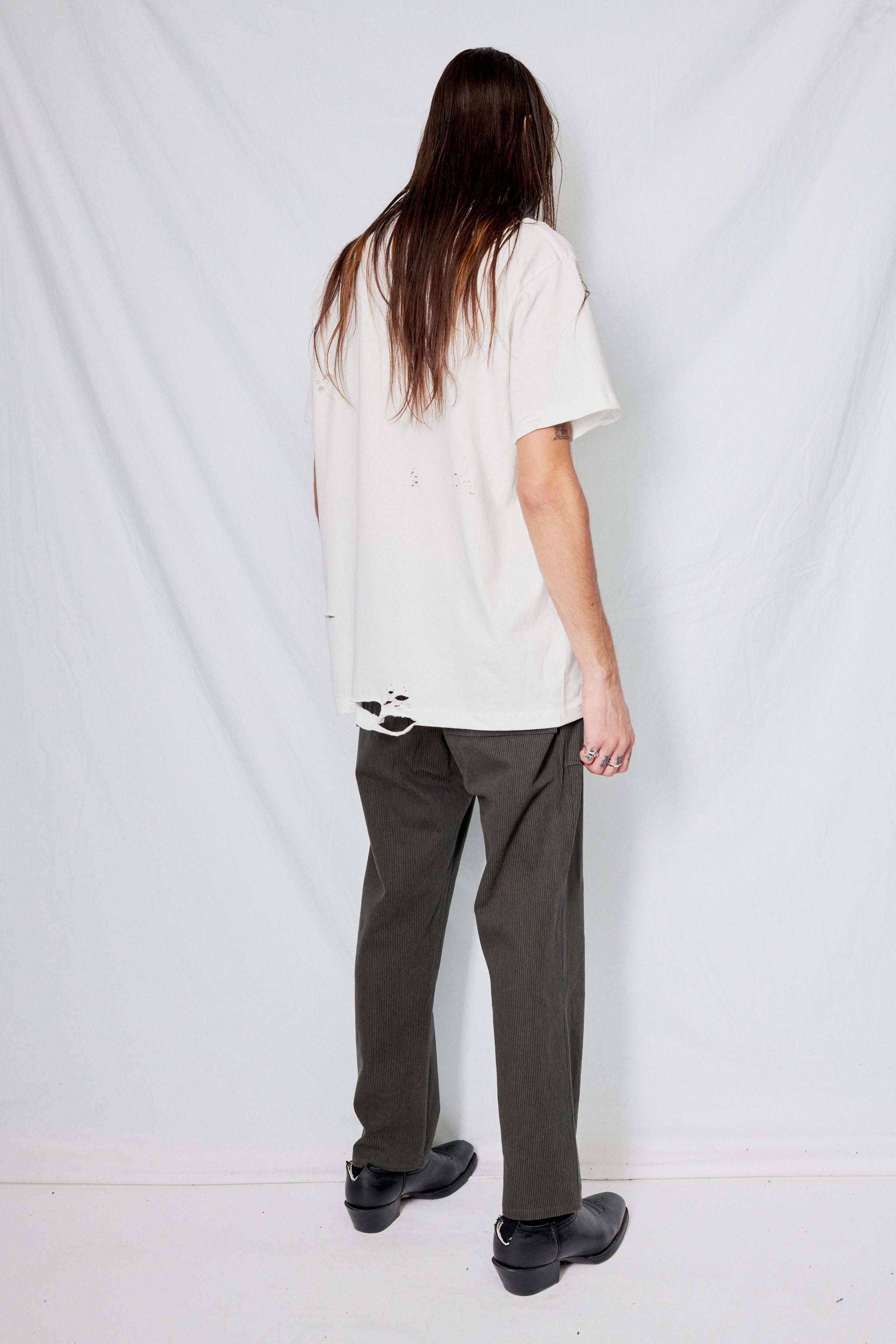 Distressed White T-Shirt