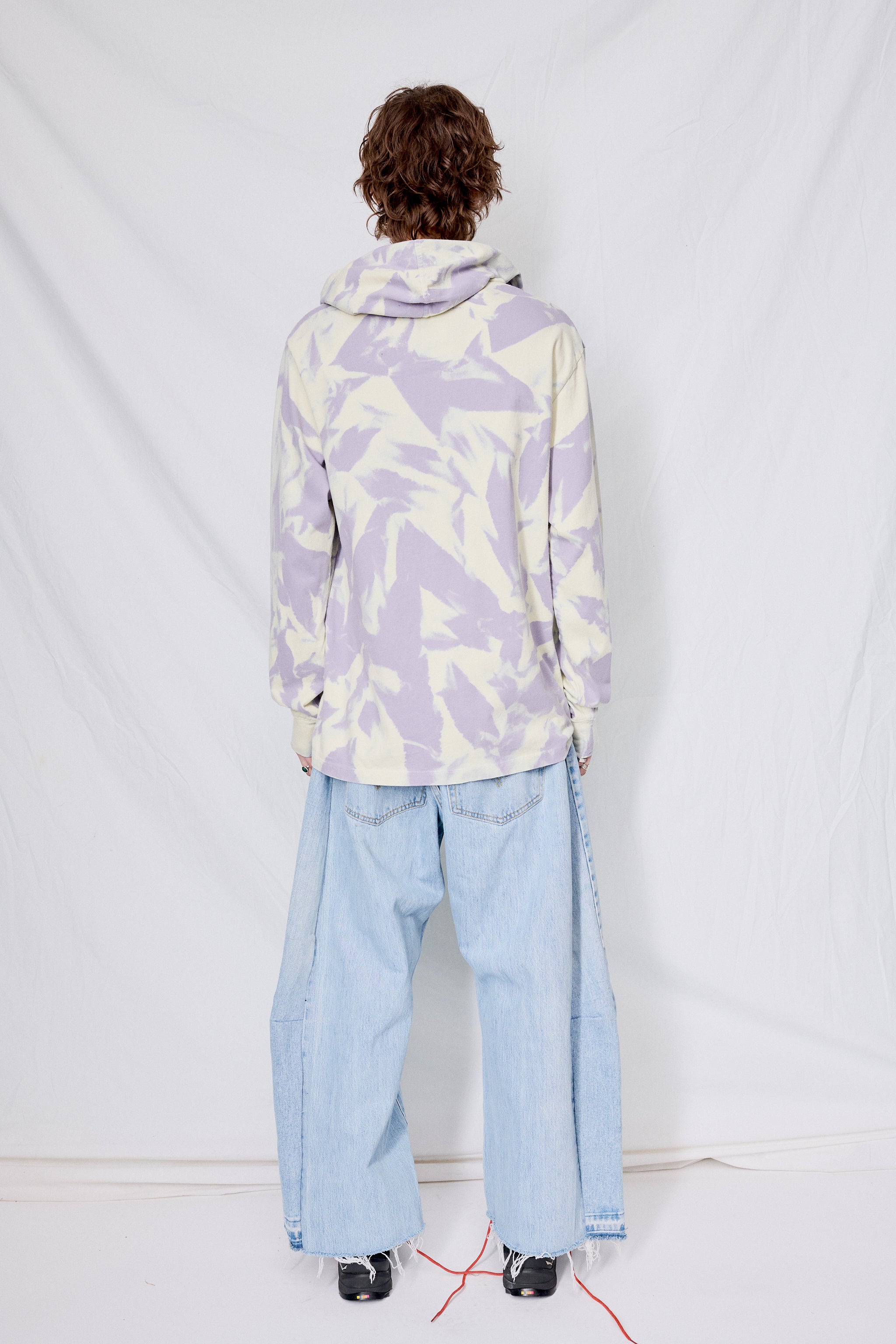 Lilac Bleach Dyed Jersey Hood Shirt