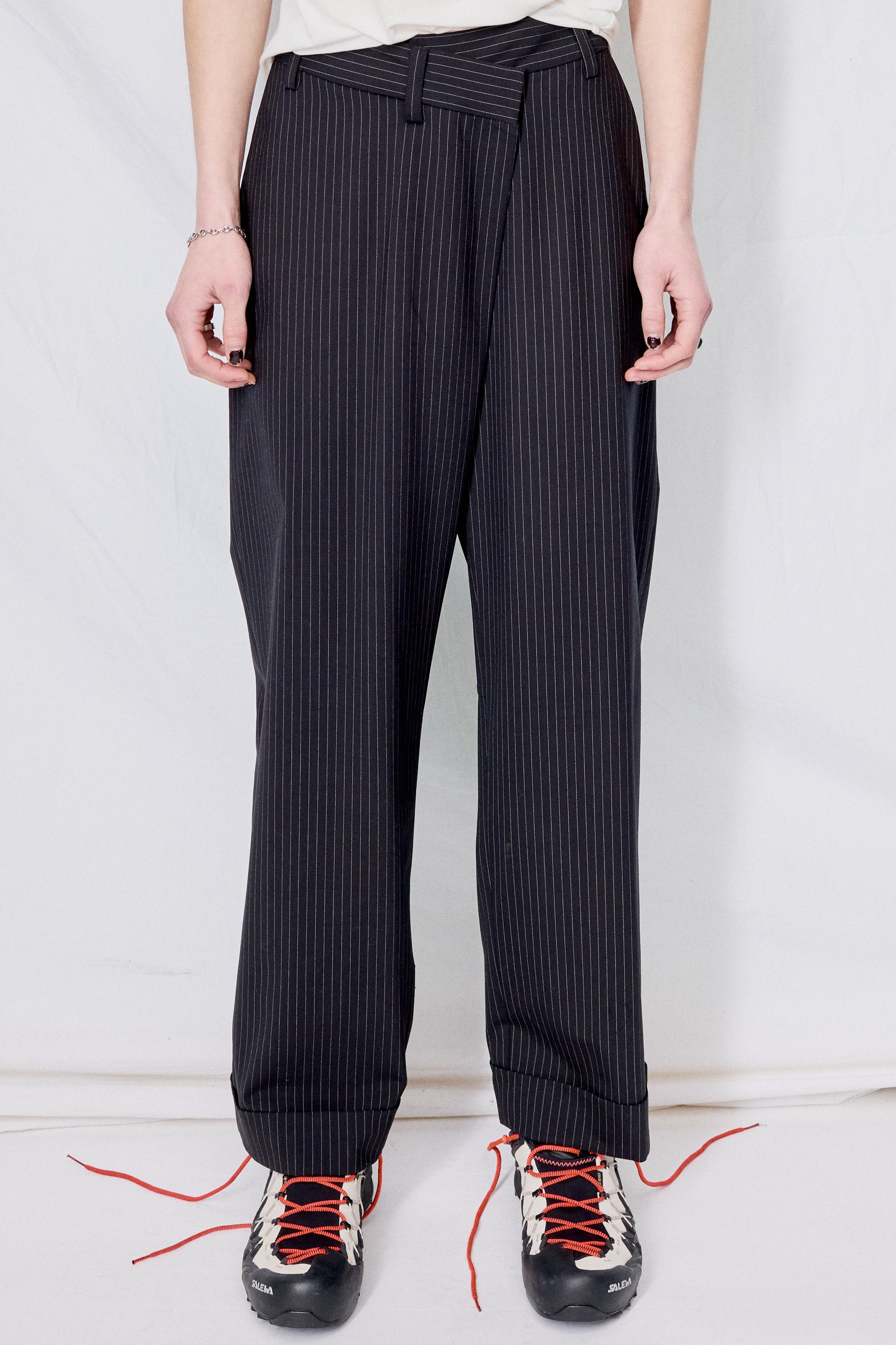 Pinstripe Overlapping Relaxed Trouser